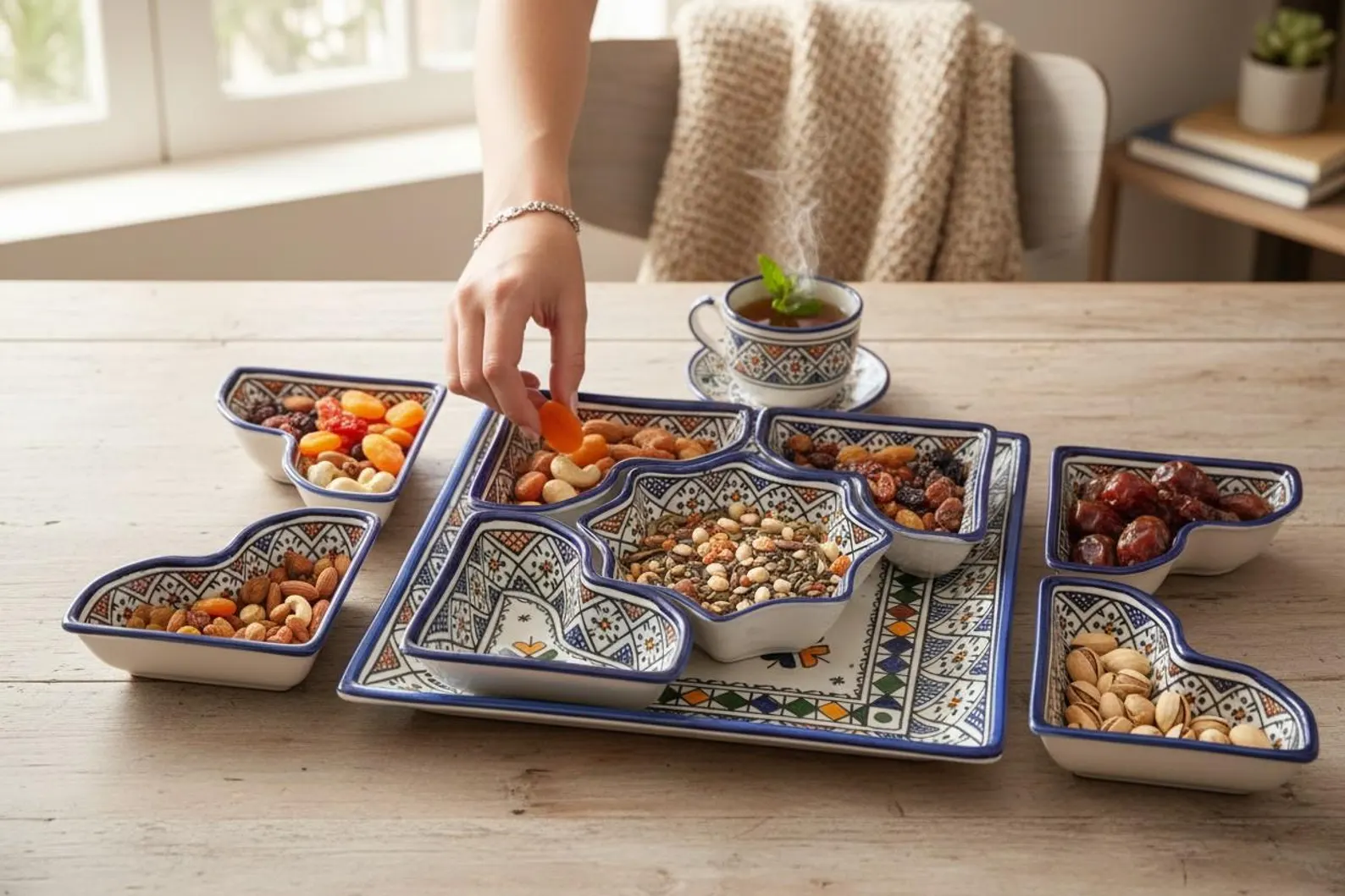 Hand-Painted Safi Ceramic Serving Set — view 4