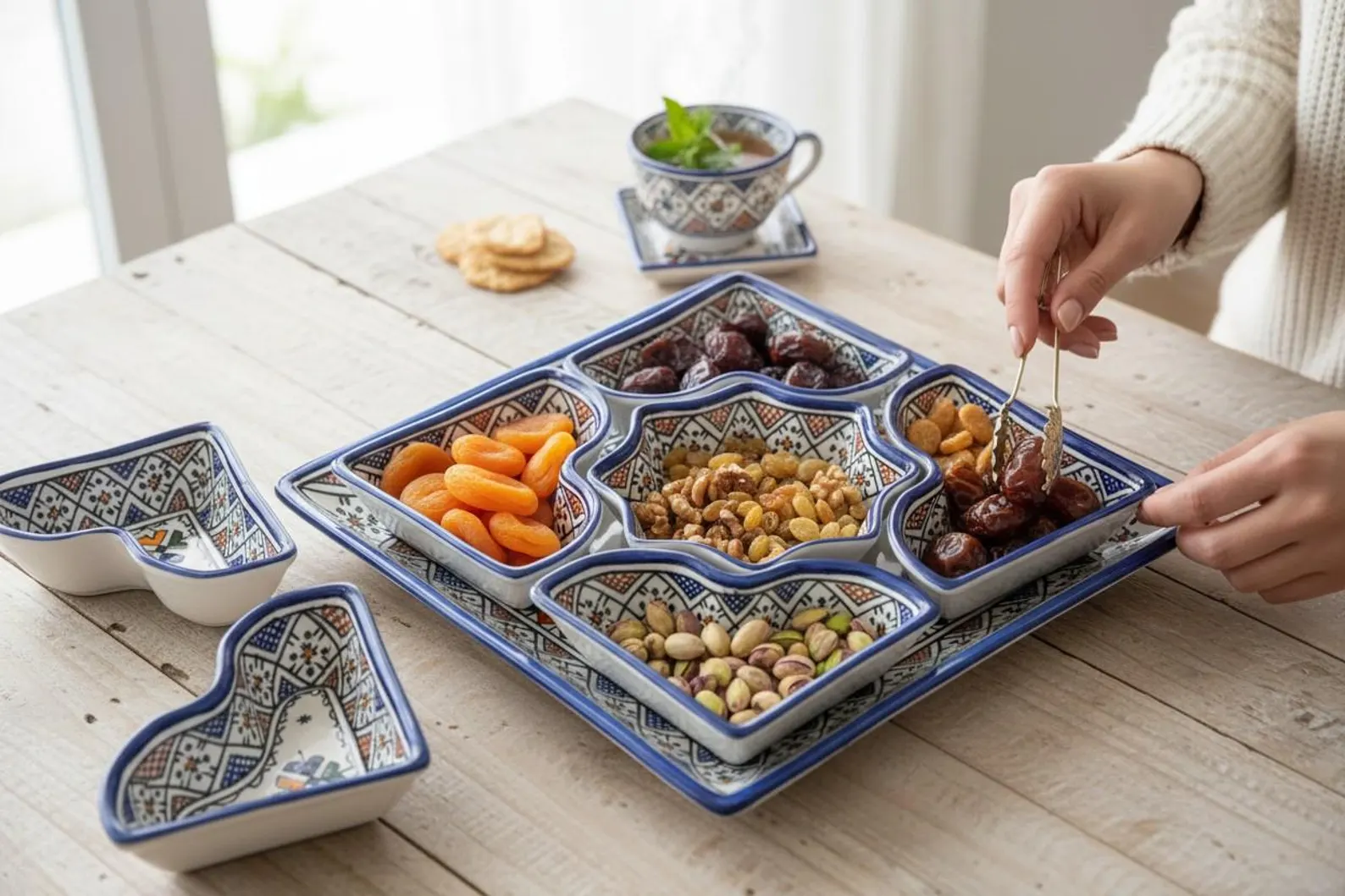 Hand-Painted Safi Ceramic Serving Set — view 5