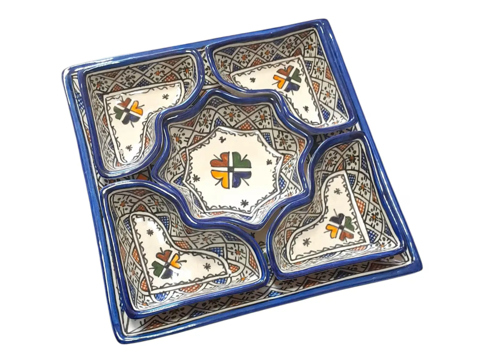Hand-Painted Safi Ceramic Serving Set