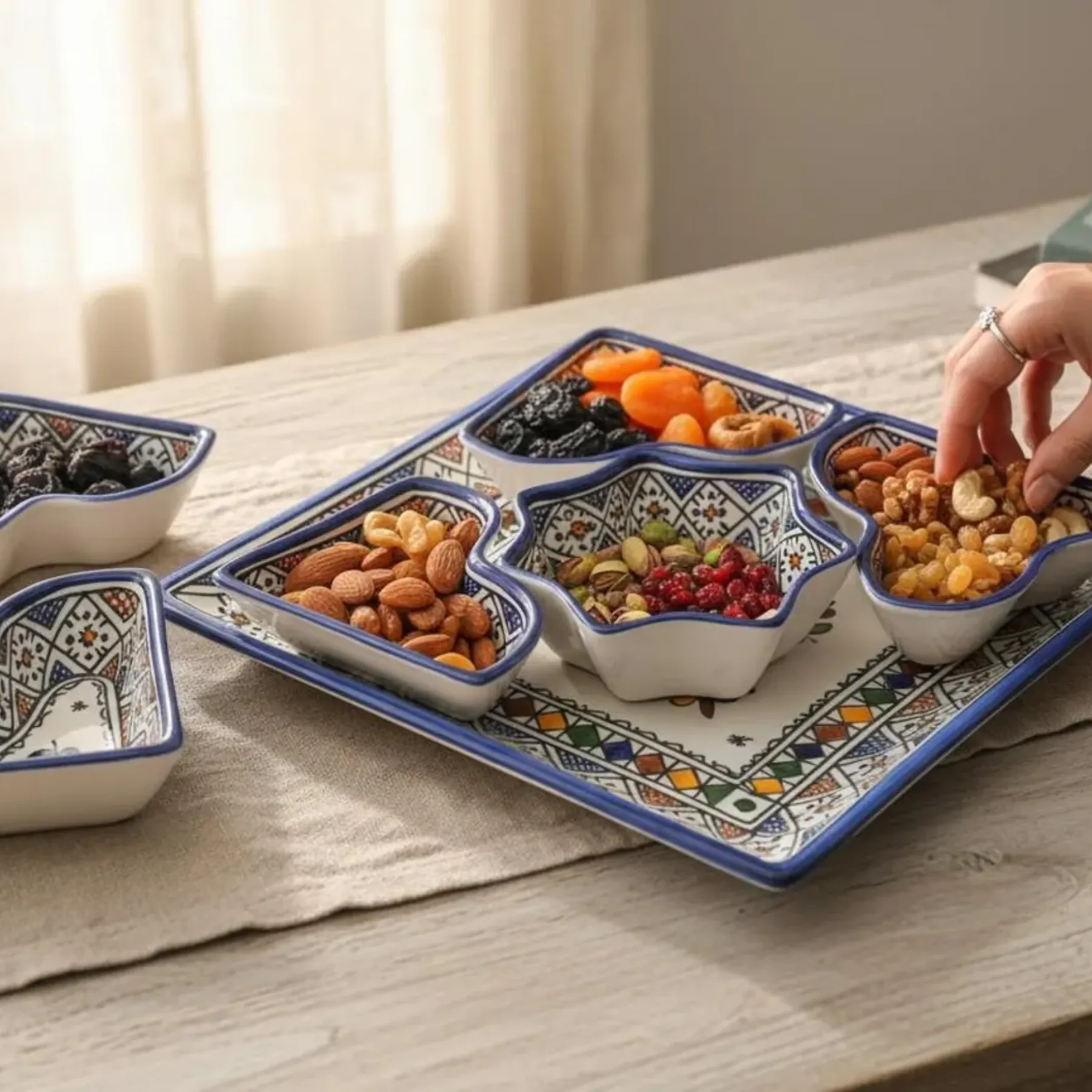 Hand-Painted Safi Ceramic Serving Set — view 9