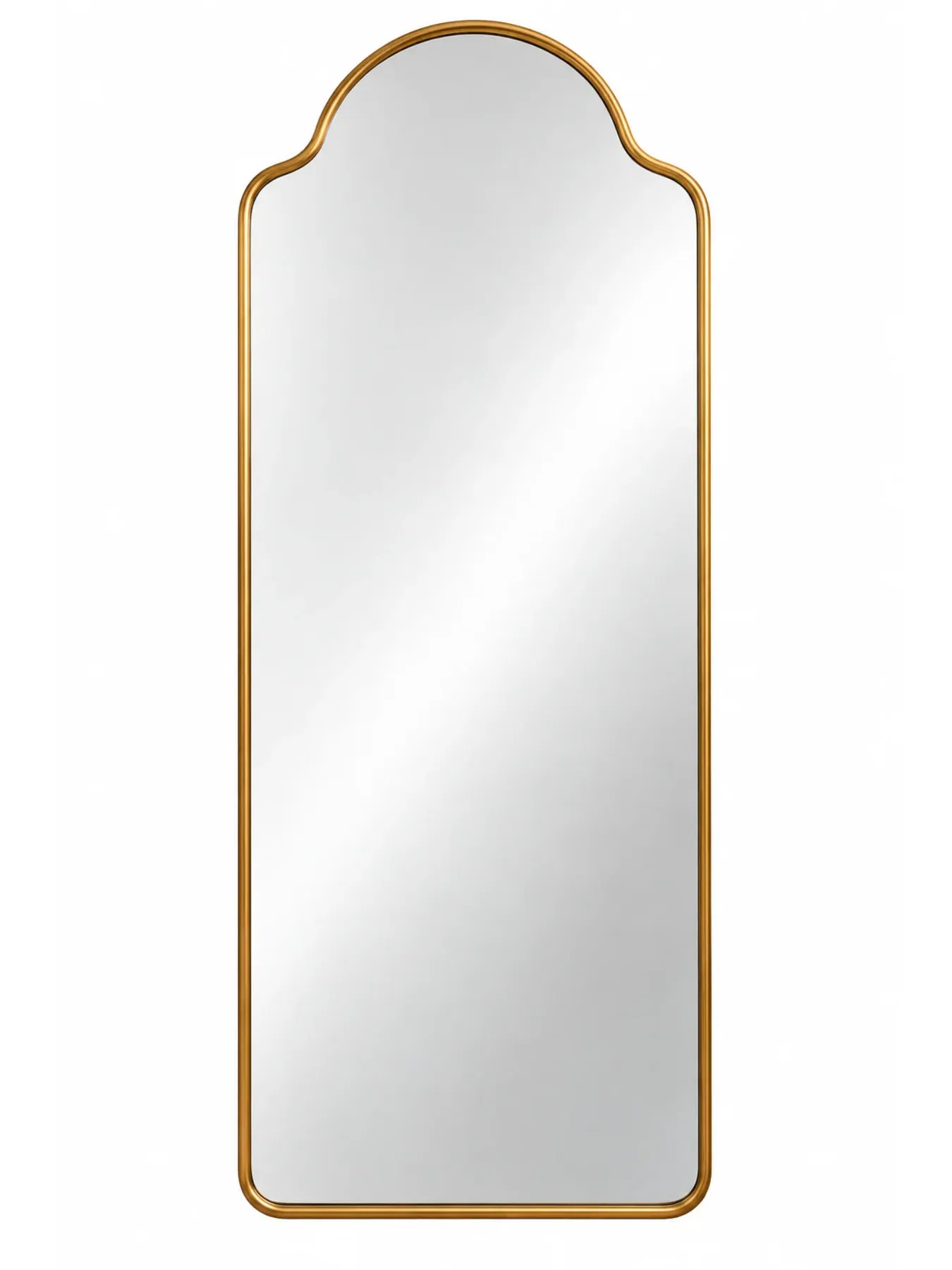 Handcrafted Asymmetrical Brass Mirror, Moroccan Scalloped Wall Mirror