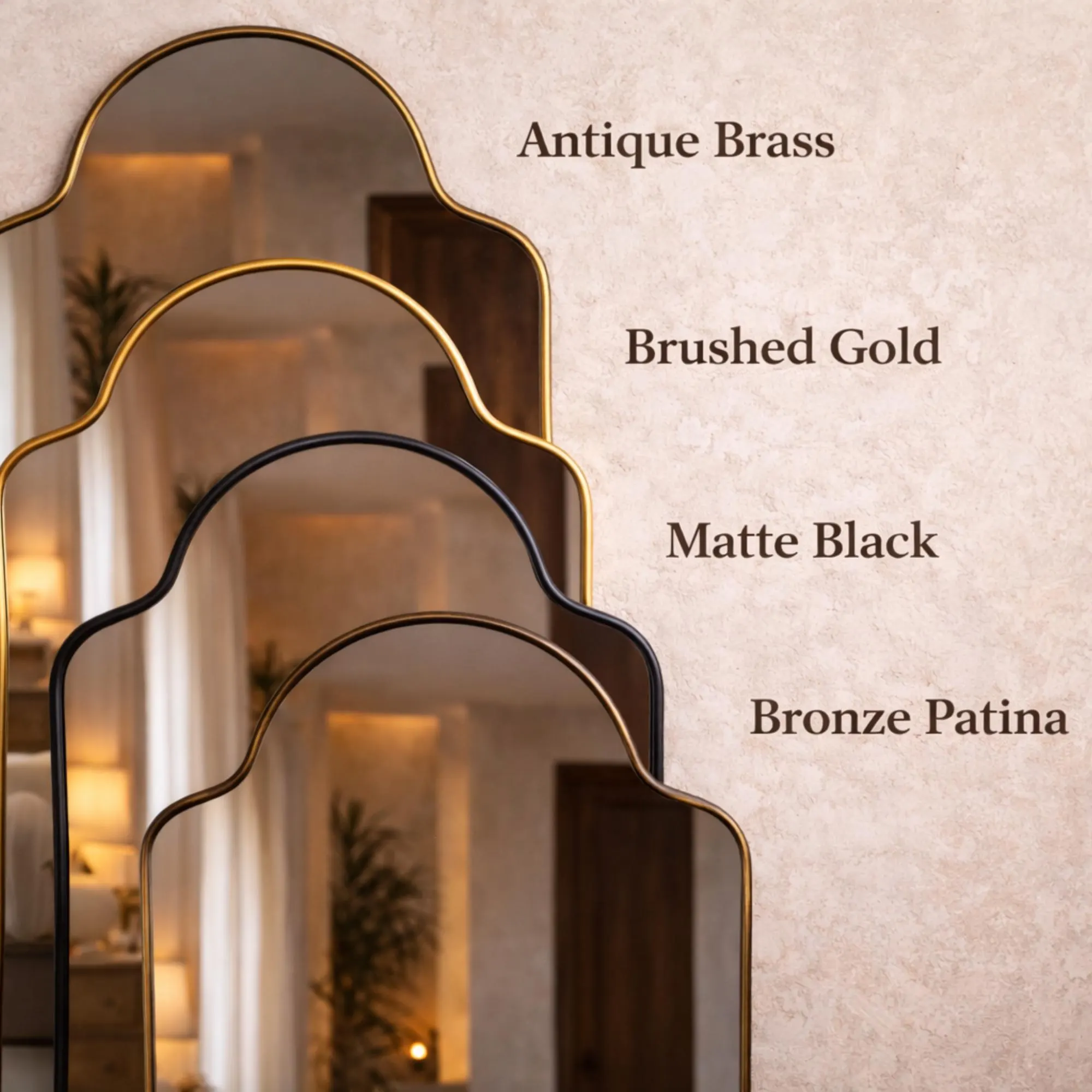 Asymmetrical Brass Mirror – Handmade Moroccan Wall Decor — view 6