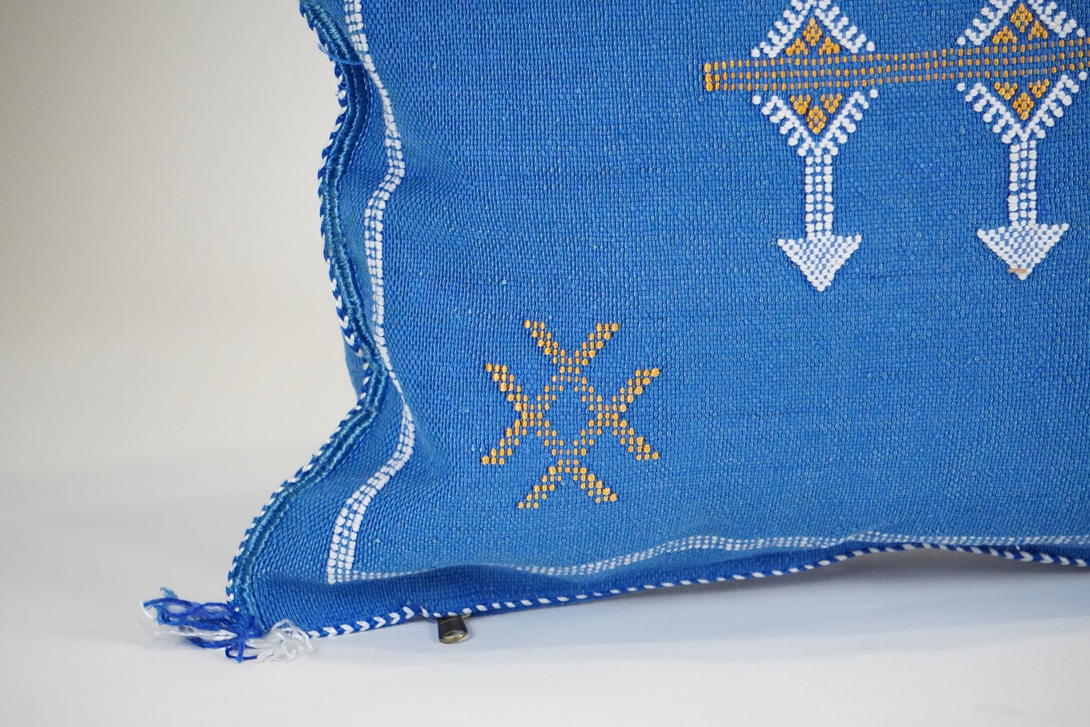 Blue Cactus Silk Pillow by Hajja Mina — view 3