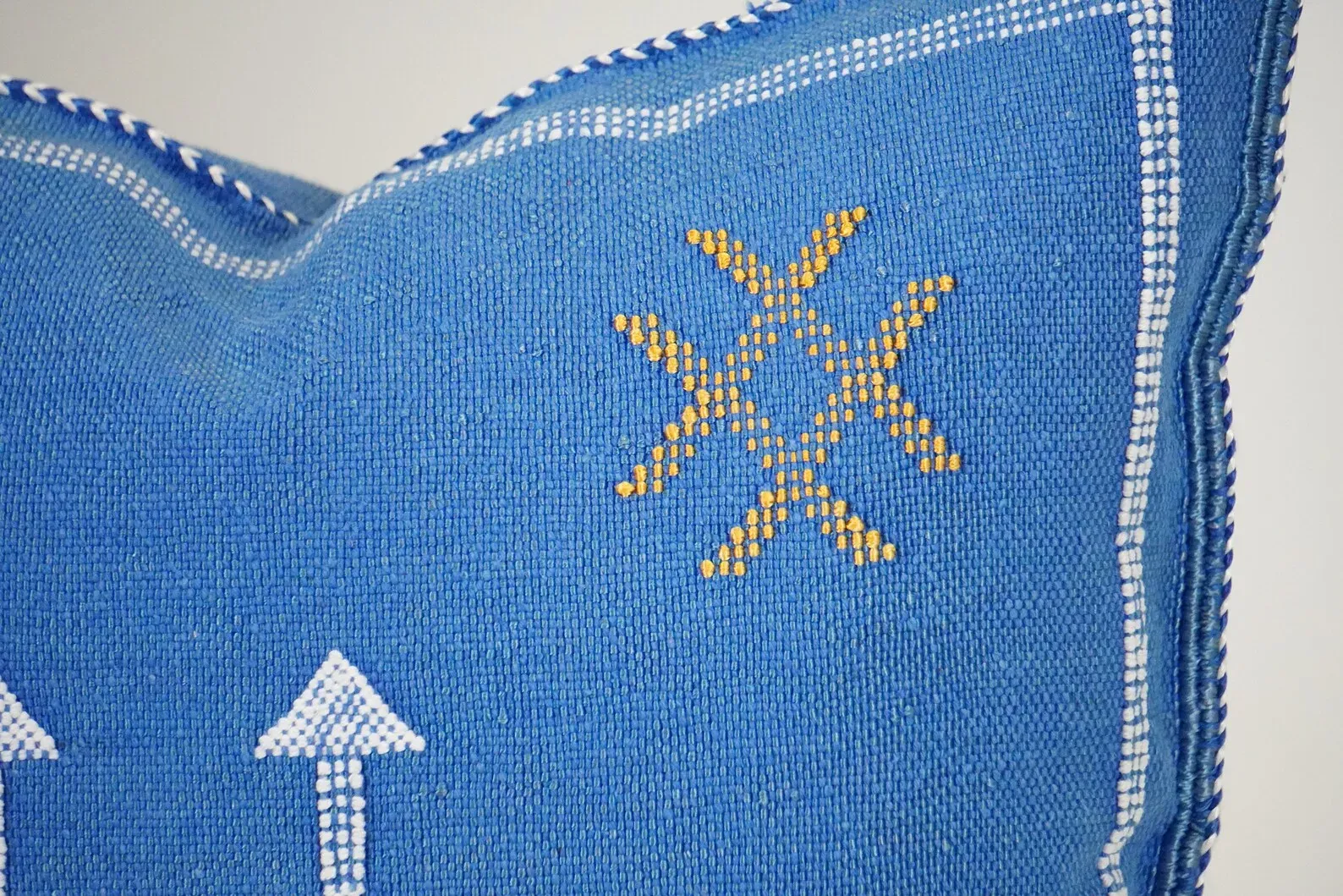 Blue Cactus Silk Pillow by Hajja Mina — view 5