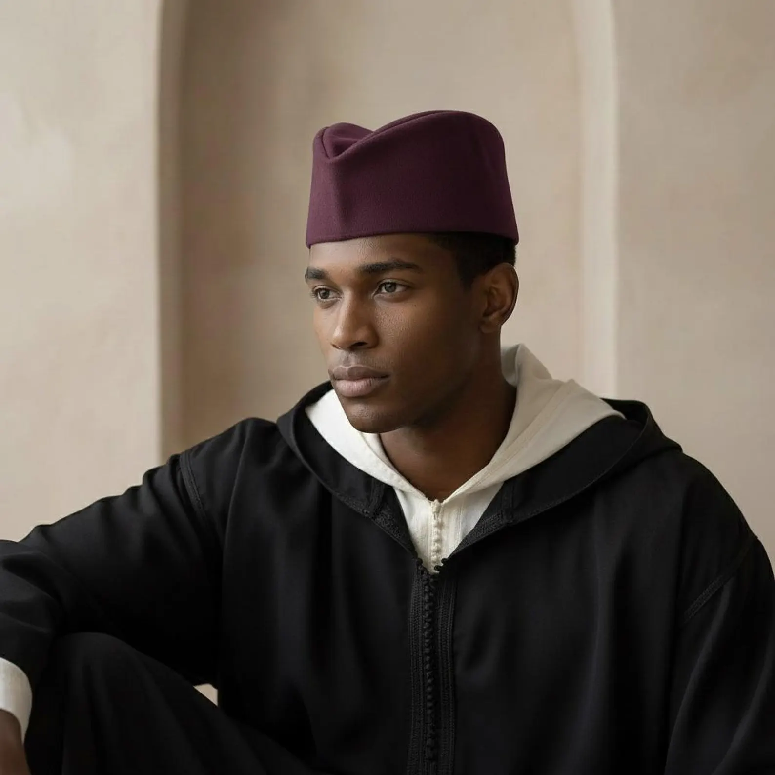 Hand-Woven Cotton Tarboush from Fès Medina — view 4