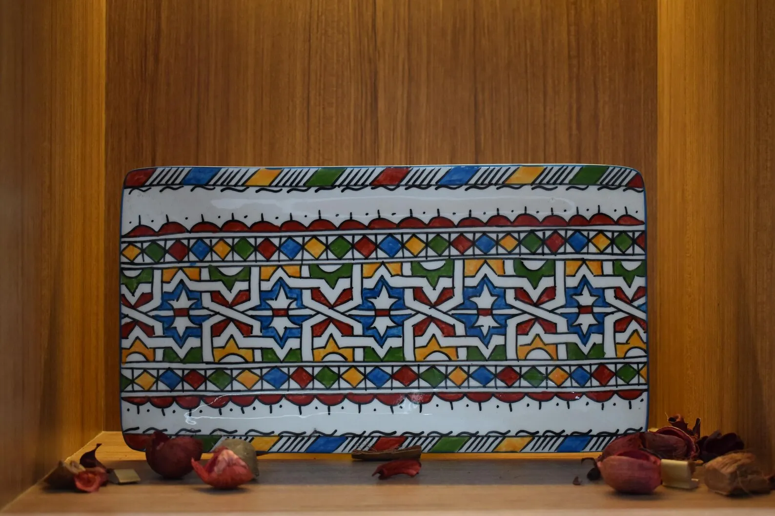 Hand-Painted Geometric Plate from Fès — view 4