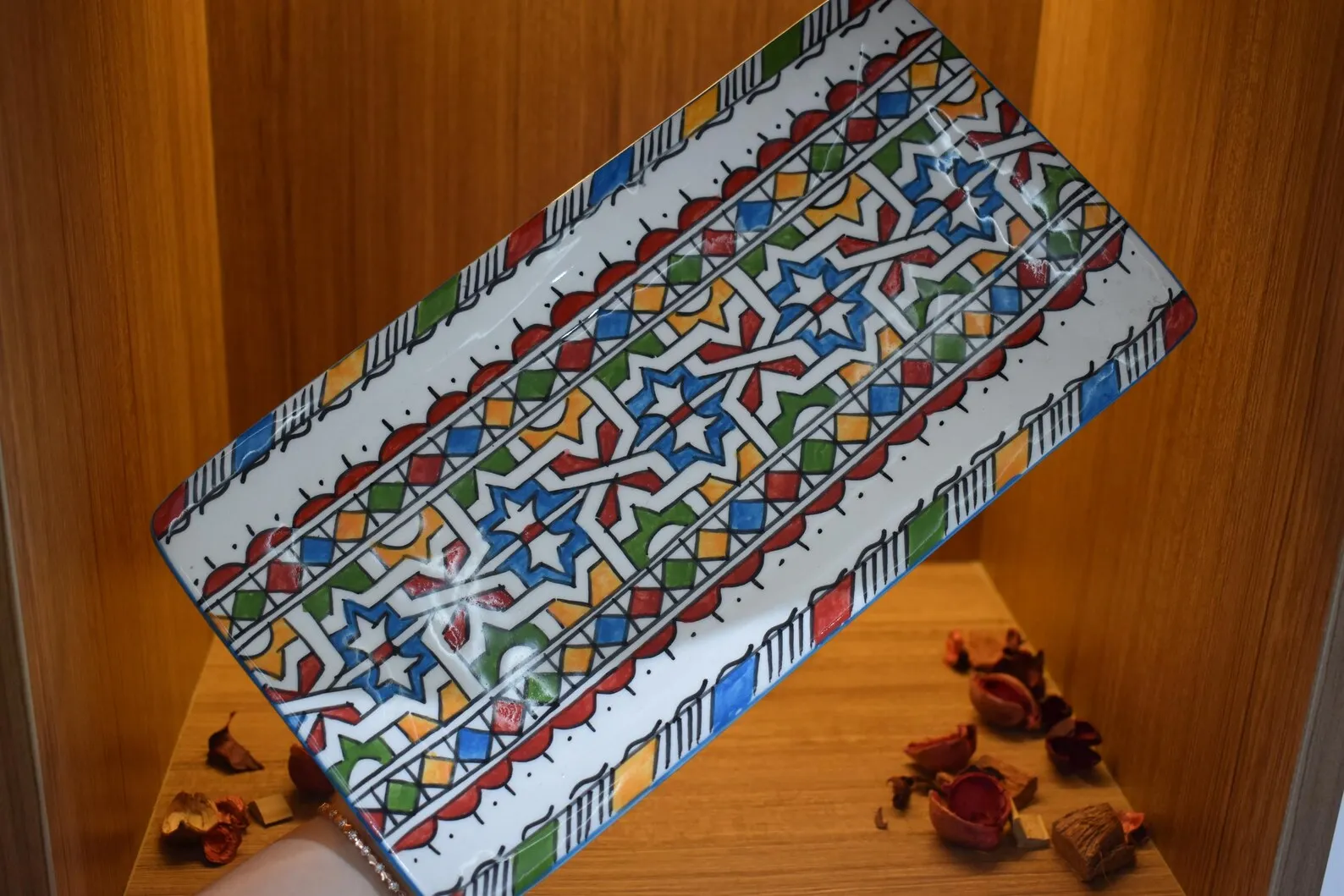 Hand-Painted Geometric Plate from Fès — view 5