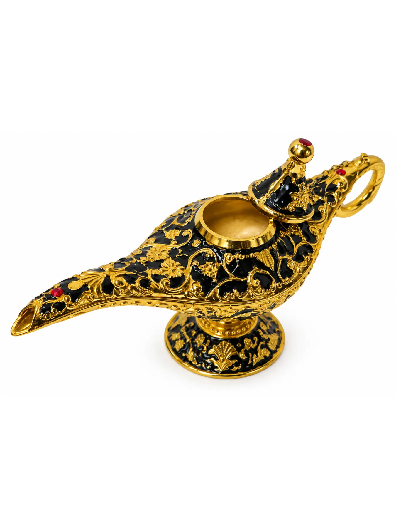 Elegant Moroccan Brass Genie Lamp, Ornate Aladdin-Style Decor