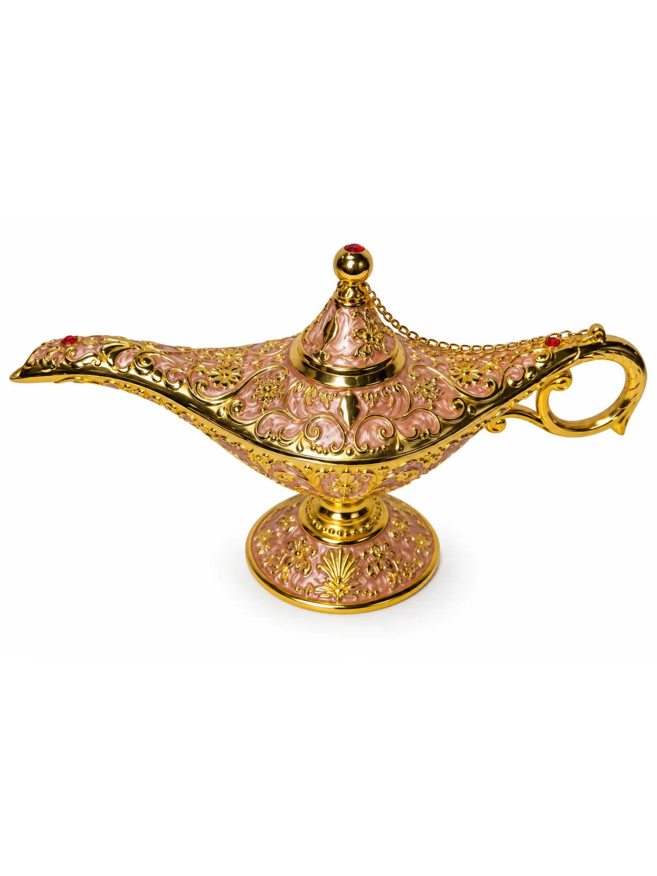 Elegant Moroccan Brass Genie Lamp, Ornate Aladdin-Style Decor