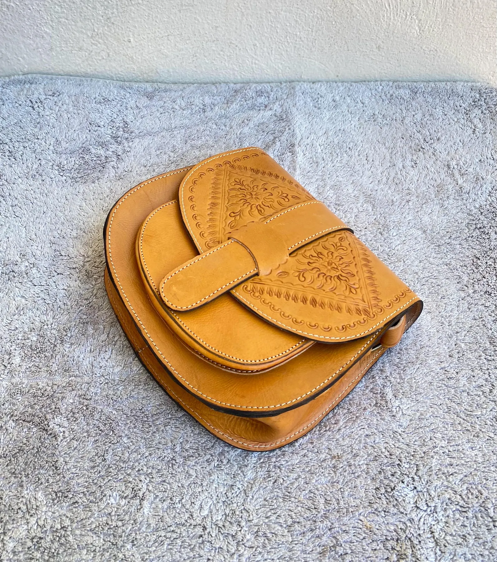 Vegetable-Tanned Leather Shoulder Bag from Marrakech — view 7