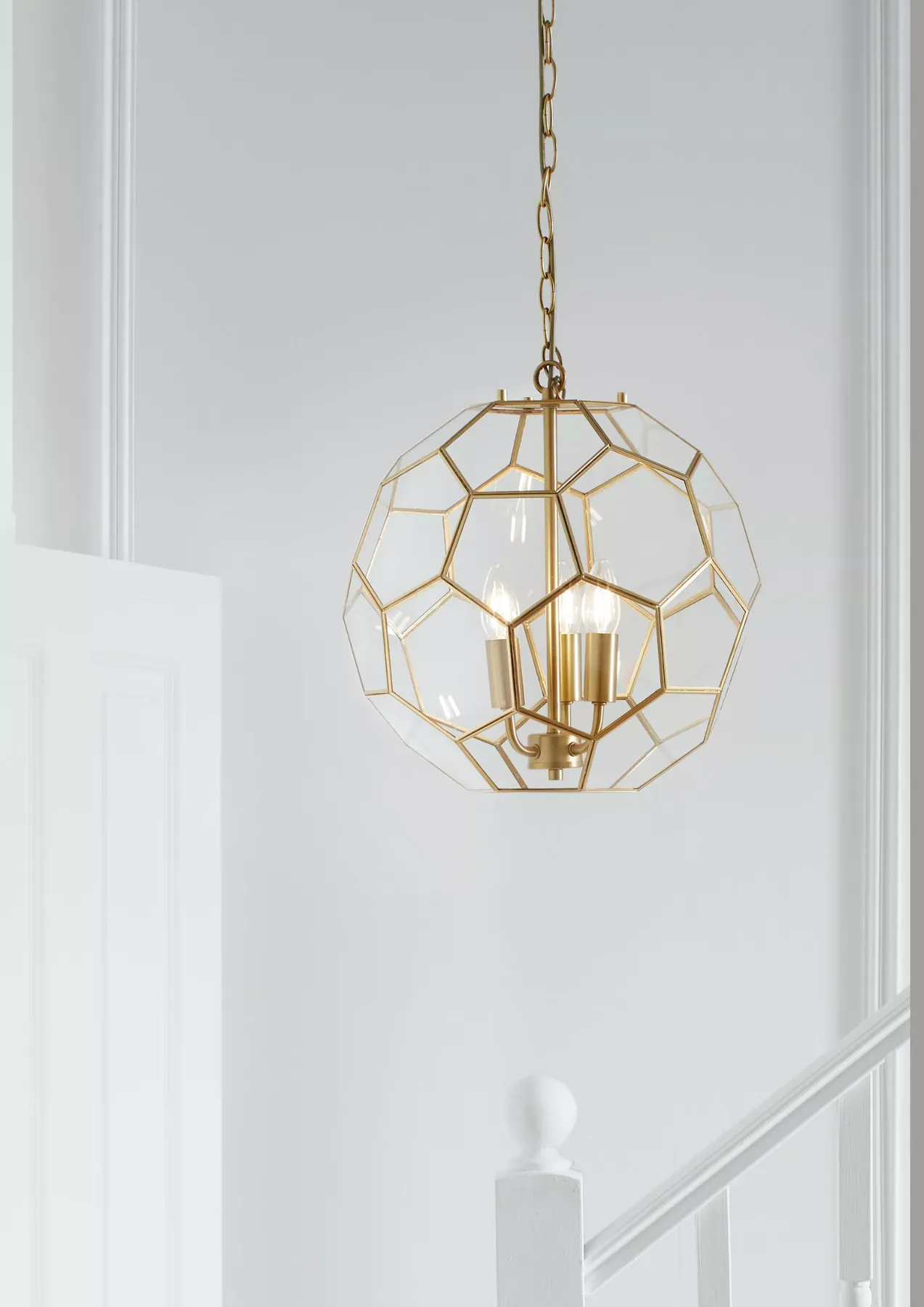 Faceted Brass and Glass Pendant Light from Marrakech — view 2