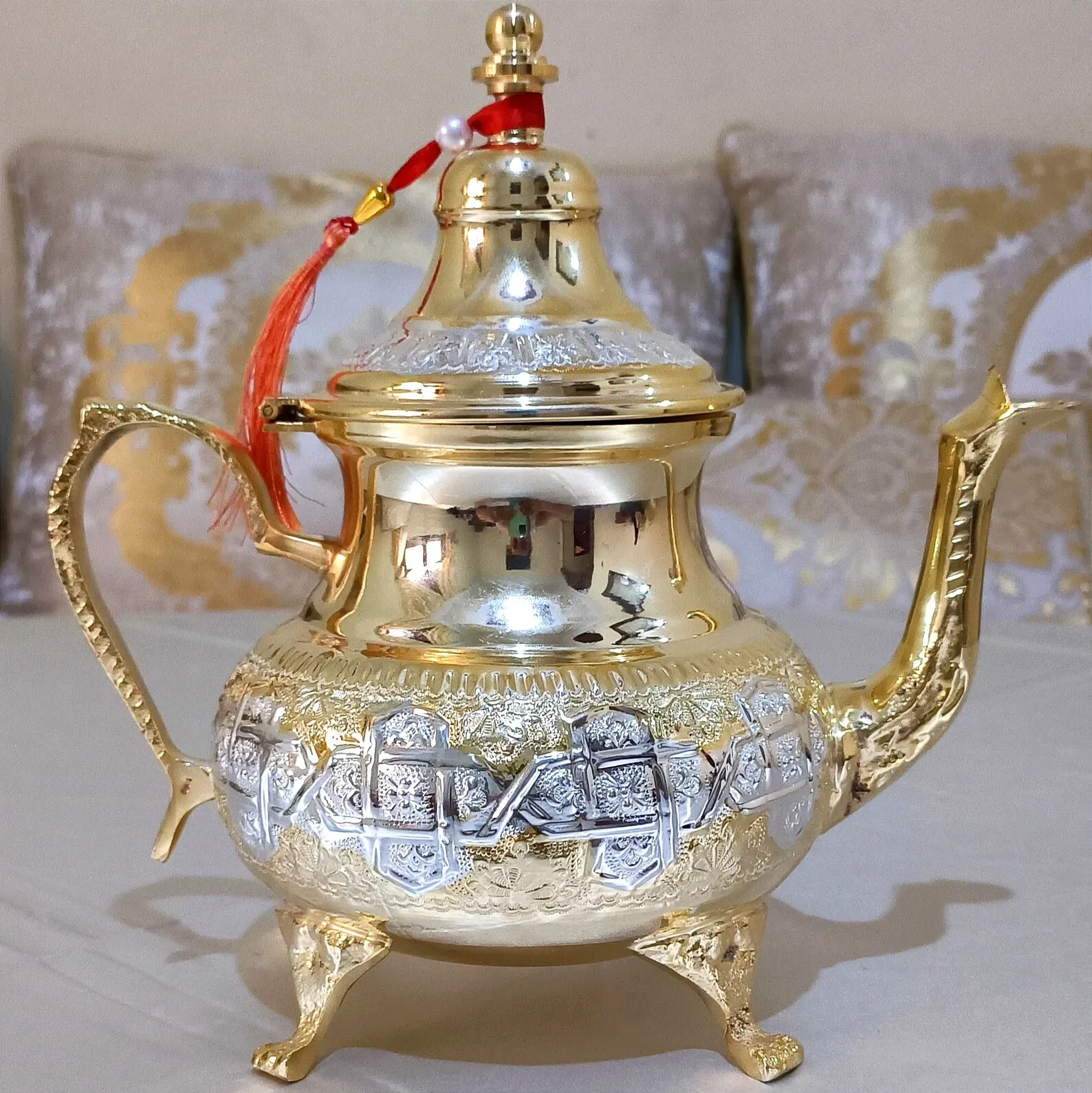 Hand-Hammered Brass Teapot from Fès — view 11
