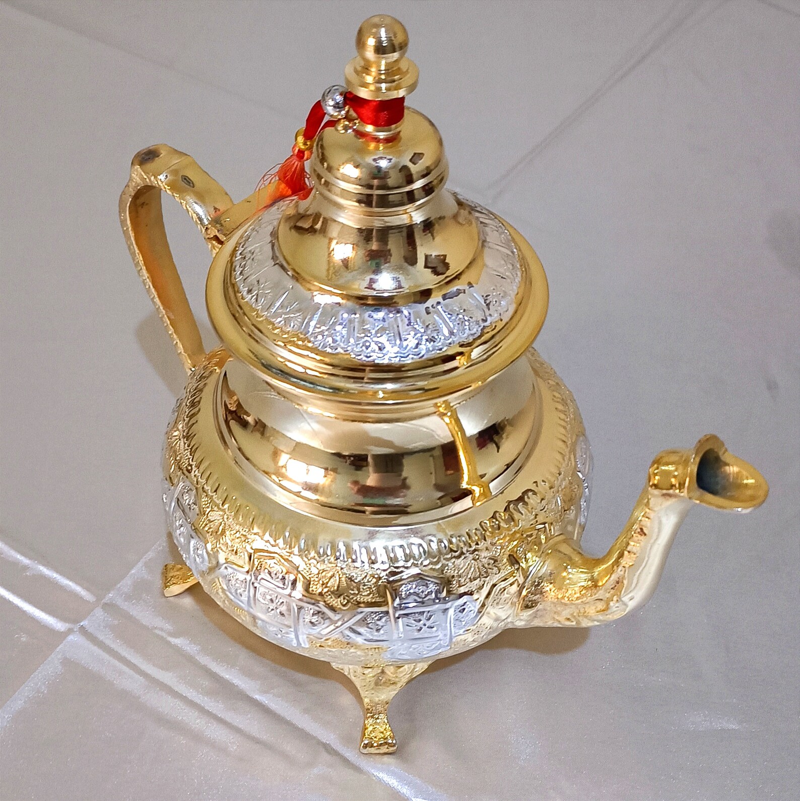 Hand-Hammered Brass Teapot from Fès — view 6