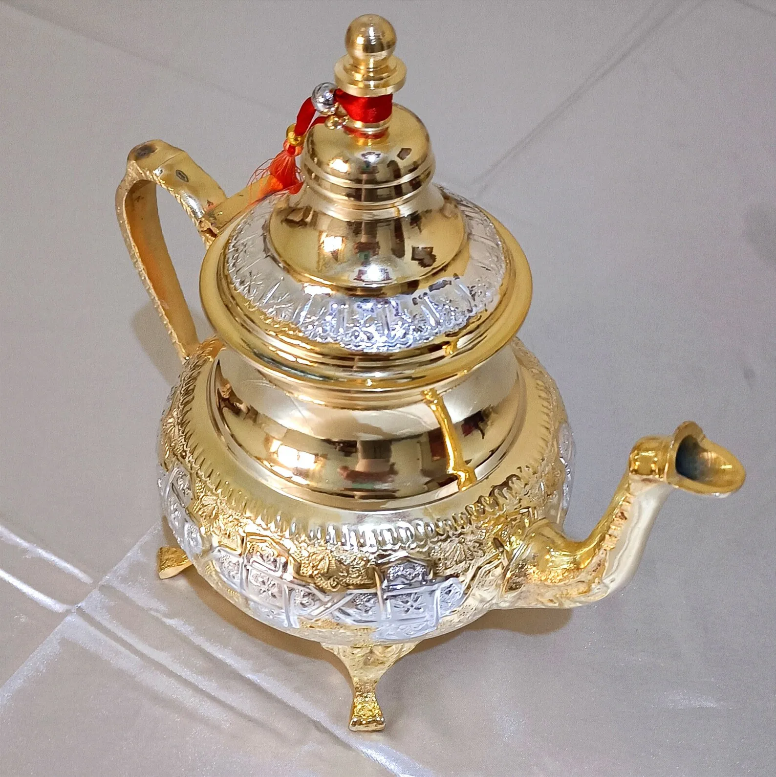 Hand-Hammered Brass Teapot from Fès — view 6