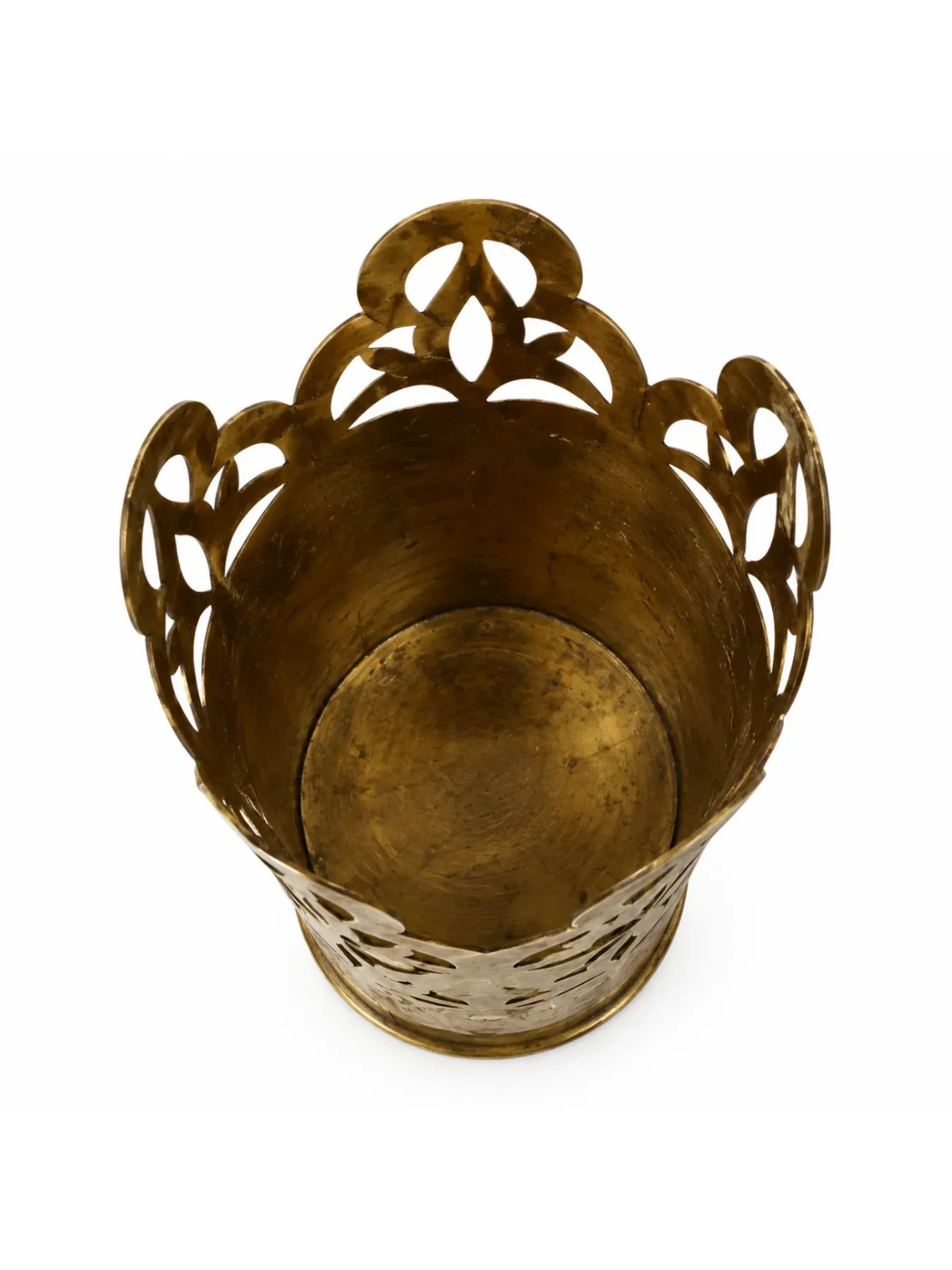 Hand-Engraved Moroccan Brass Glass Holder