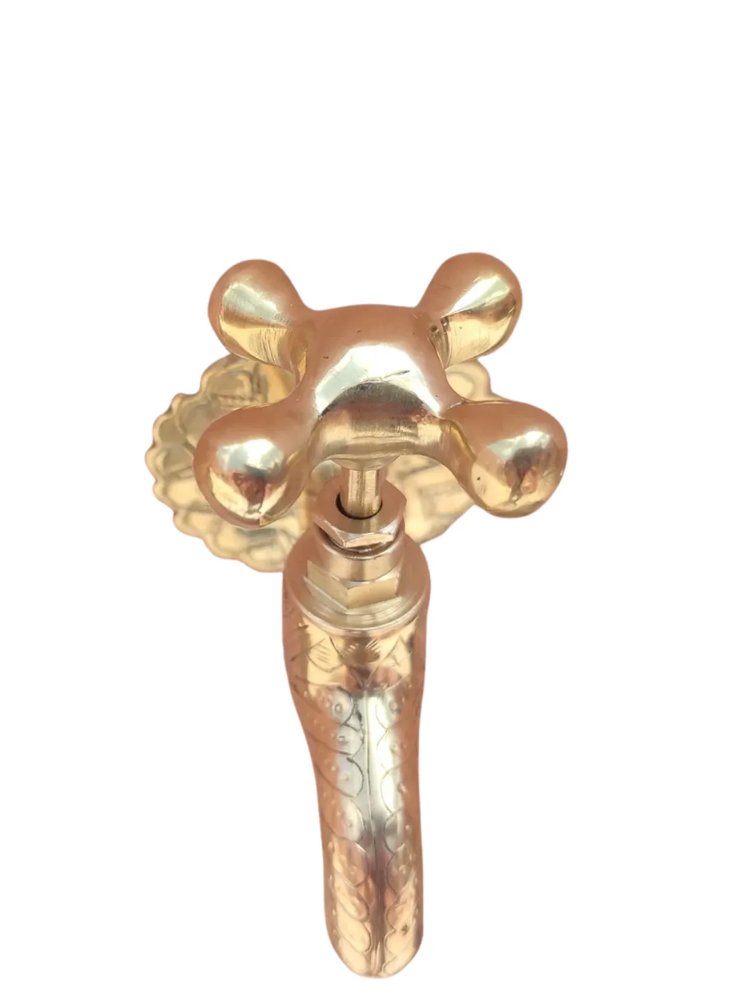 Hand-Engraved Brass Wall Tap from Fès — view 2