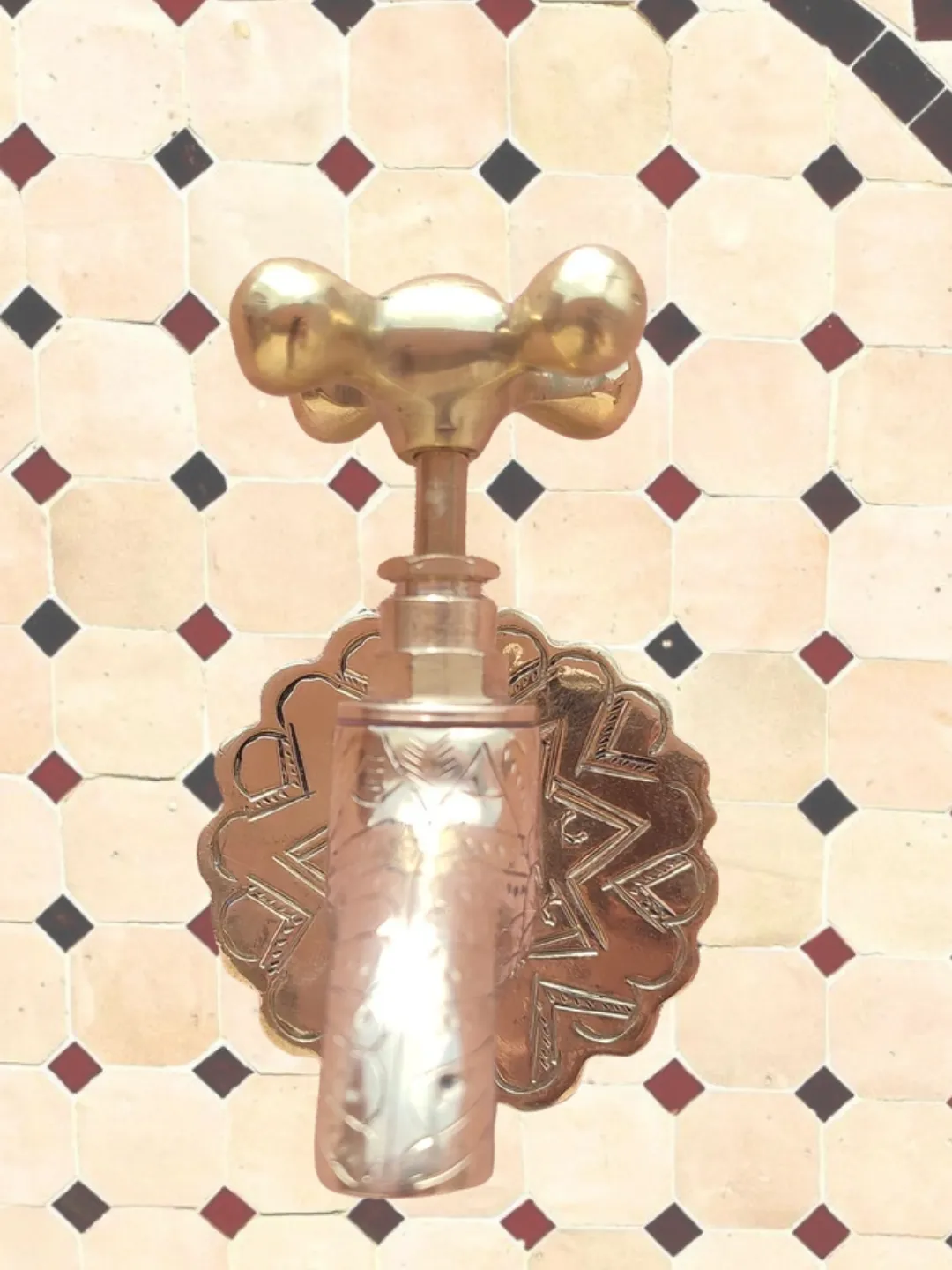 Hand-Engraved Brass Wall Tap from Fès — view 5