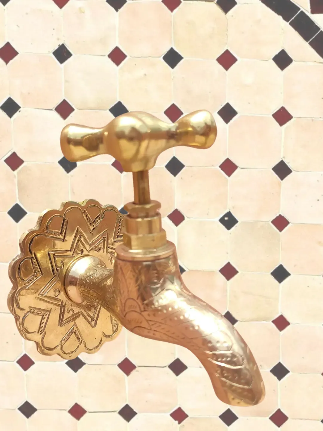 Hand-Engraved Brass Wall Tap from Fès — view 7