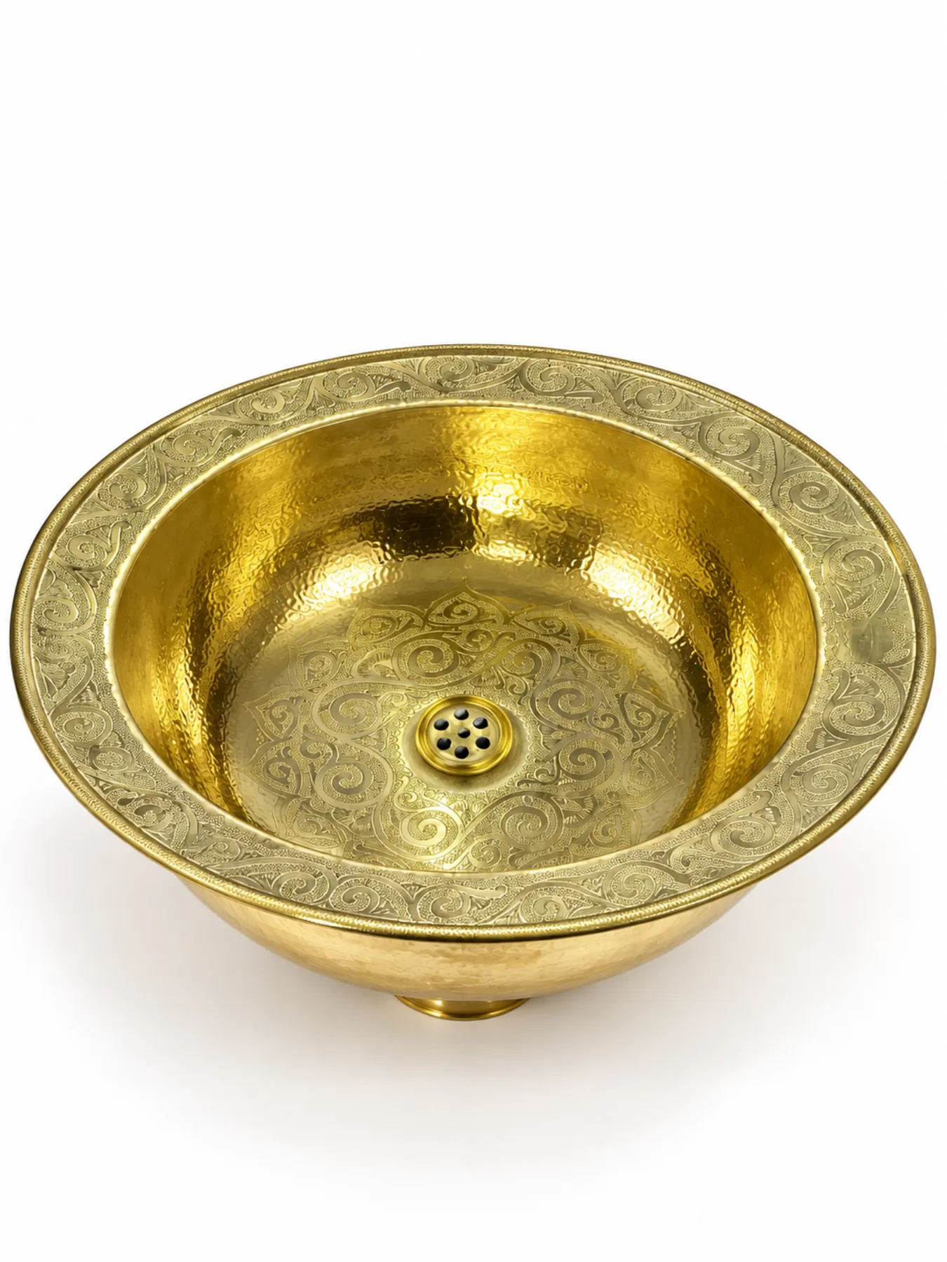 Hand-Hammered Brass Basin from Marrakech, 48cm — view 7