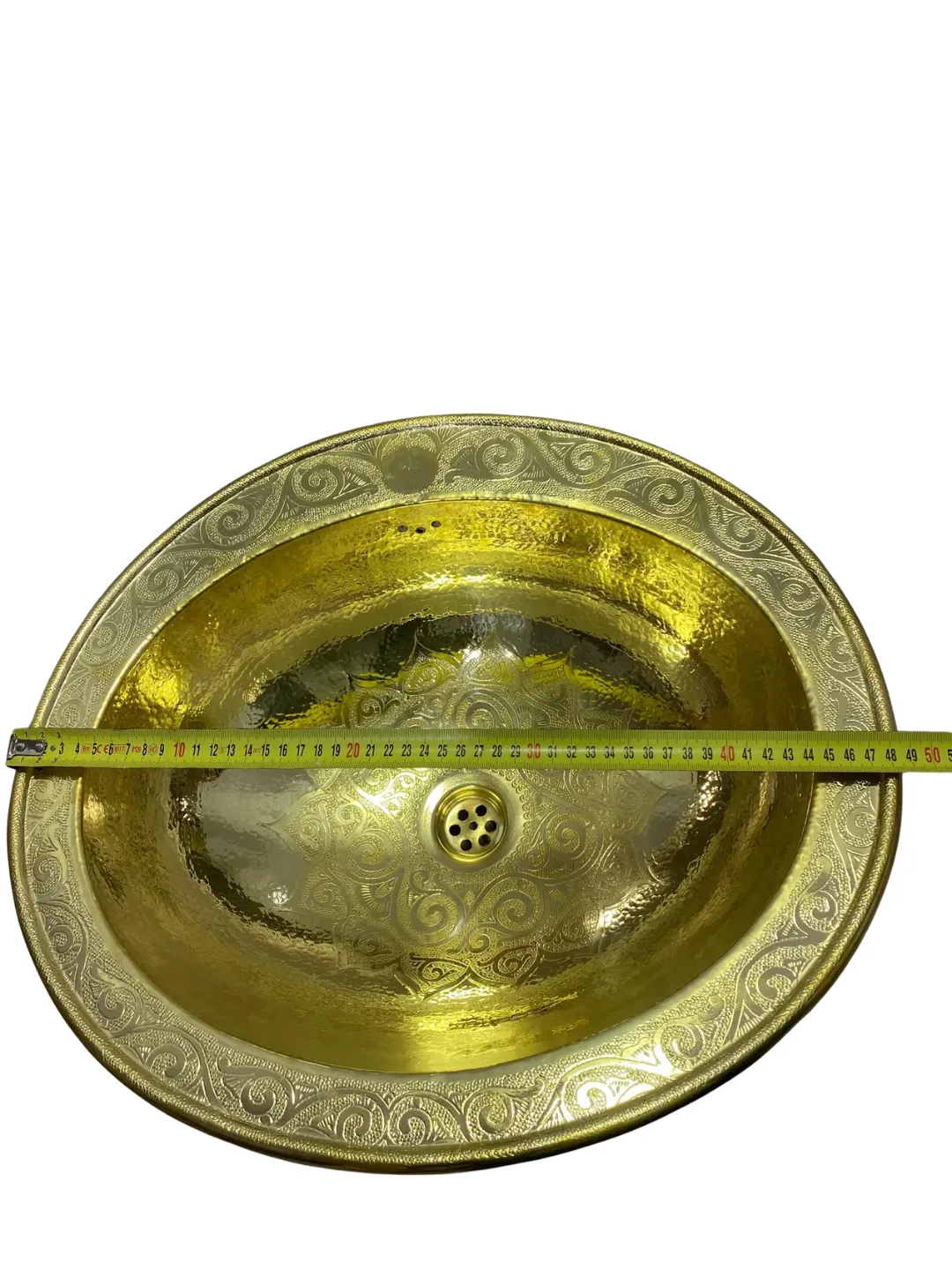Hand-Hammered Brass Basin from Marrakech — 48cm — view 7