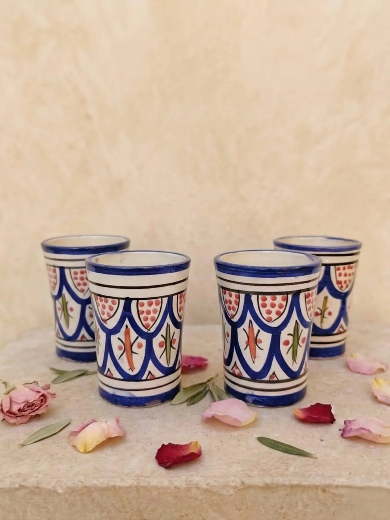 Hand-Painted Safi Ceramic Couscous Set, Blue & White — view 2