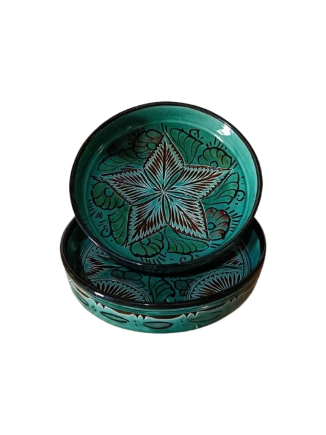 Hand-Painted Marrakech Ceramic Bowl Set — 21cm — view 4
