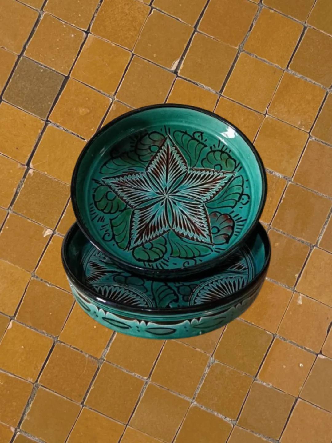 Hand-Painted Marrakech Ceramic Bowl Set — 21cm — view 3