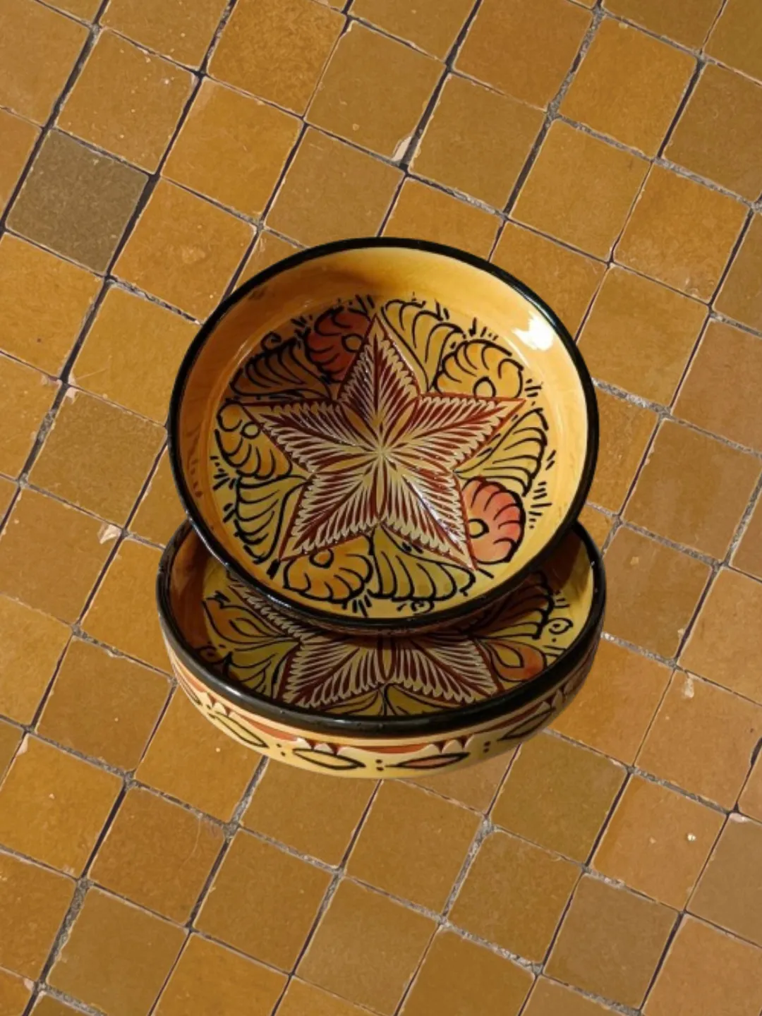 Hand-Painted Marrakech Ceramic Bowl Set — 21cm — view 2