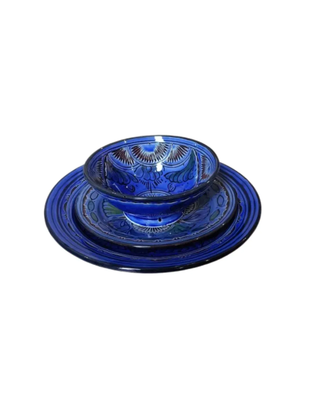 Hand-Painted Marrakech Ceramic Place Setting, 3 Pieces