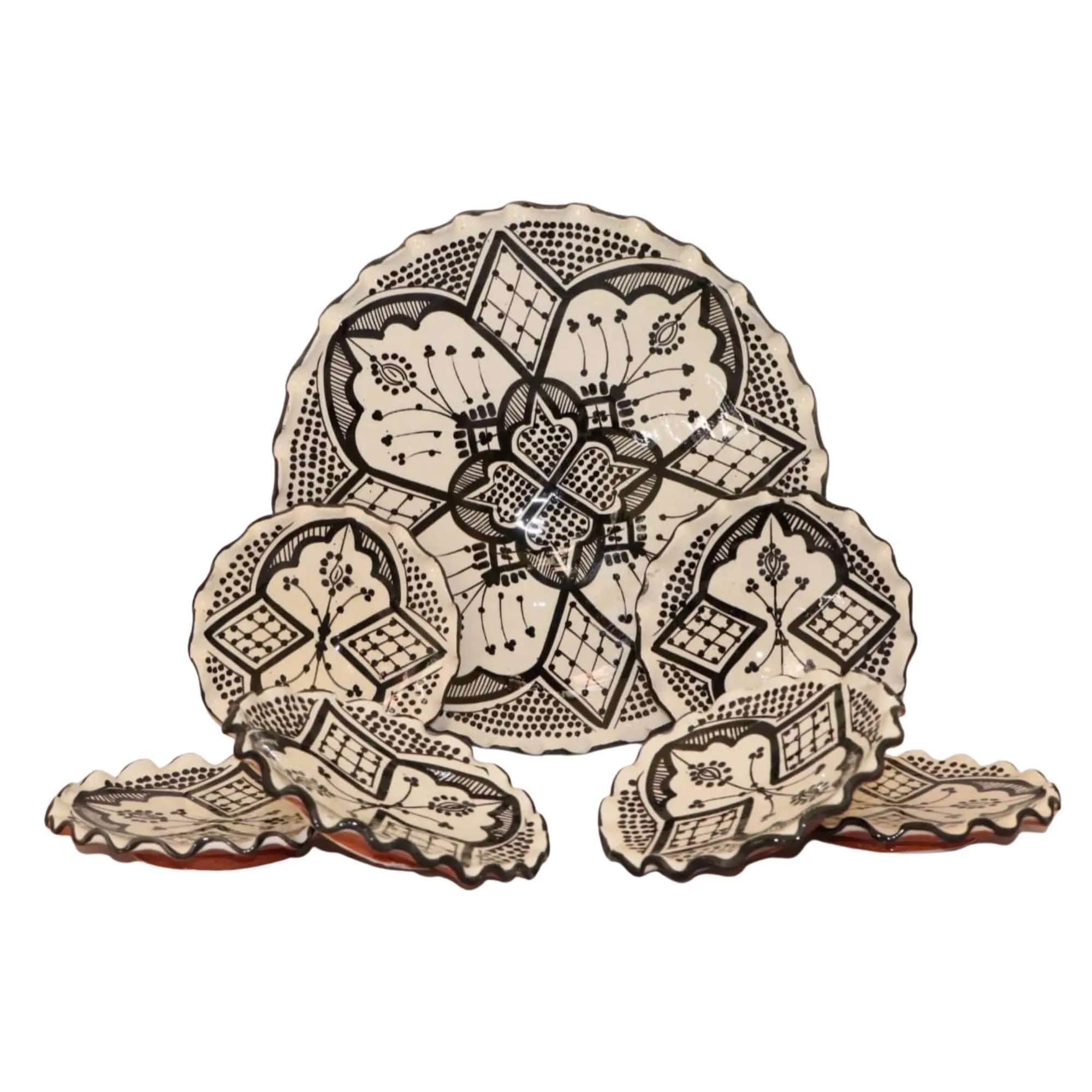 Hand-Painted Moroccan Ceramic Plate Set – 7-Piece Serving Collection — view 2