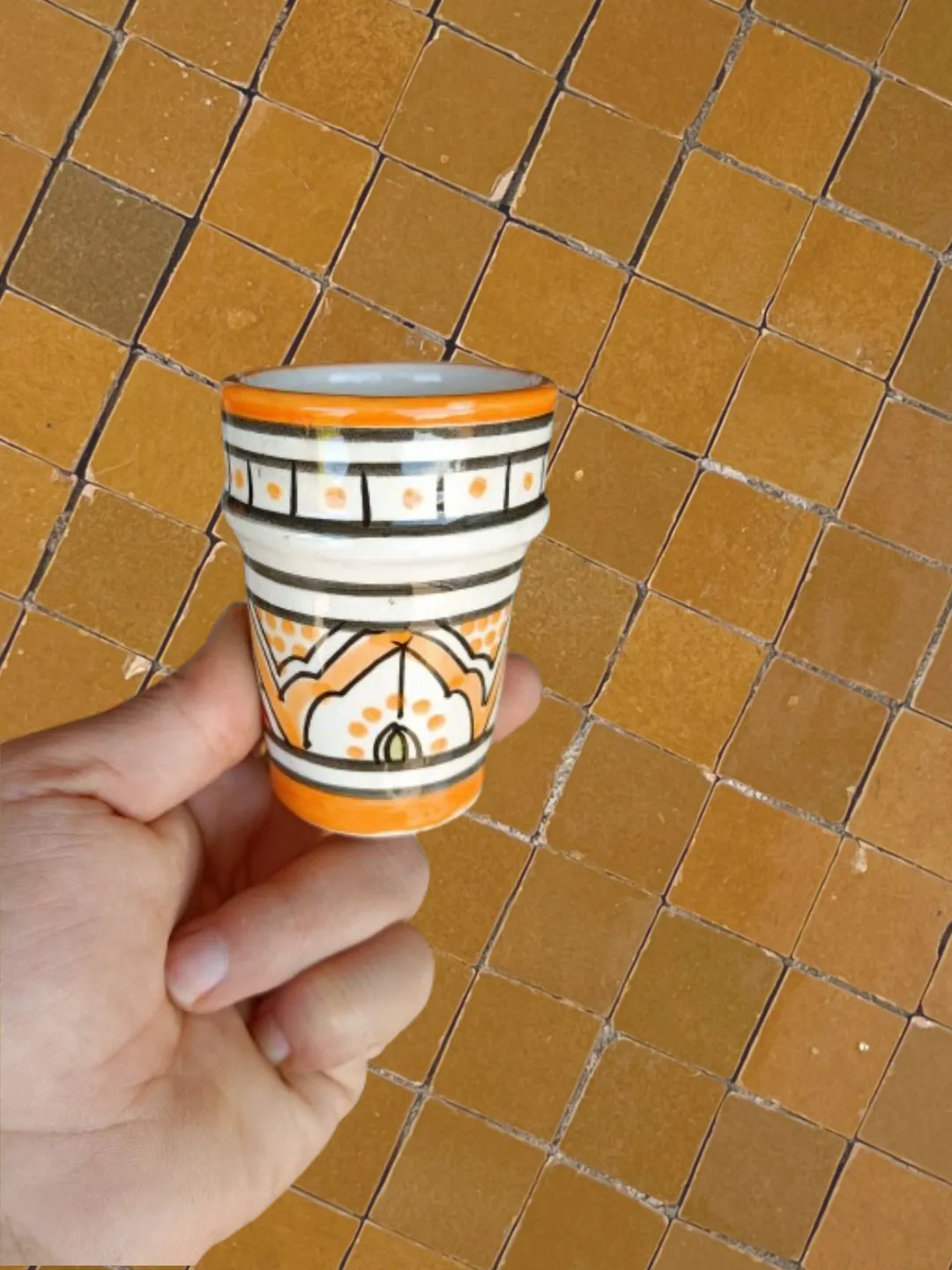 Hand-Painted Safi Ceramic Coffee Cups — Set of 6 — view 6