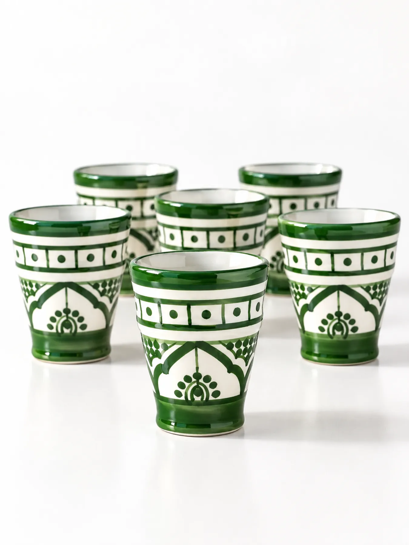 Hand-Painted Safi Ceramic Coffee Cups, Set of 6