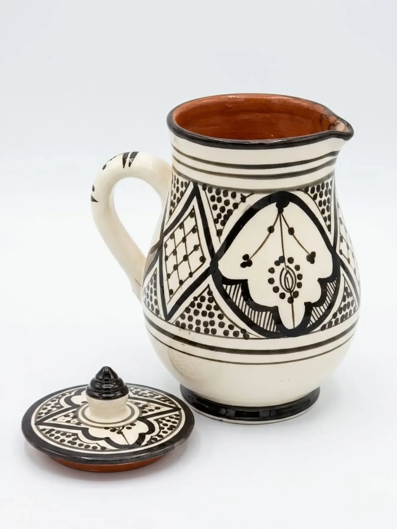 Hand-Painted Moroccan Pitcher & Cups Set from Safi, 2L — view 4