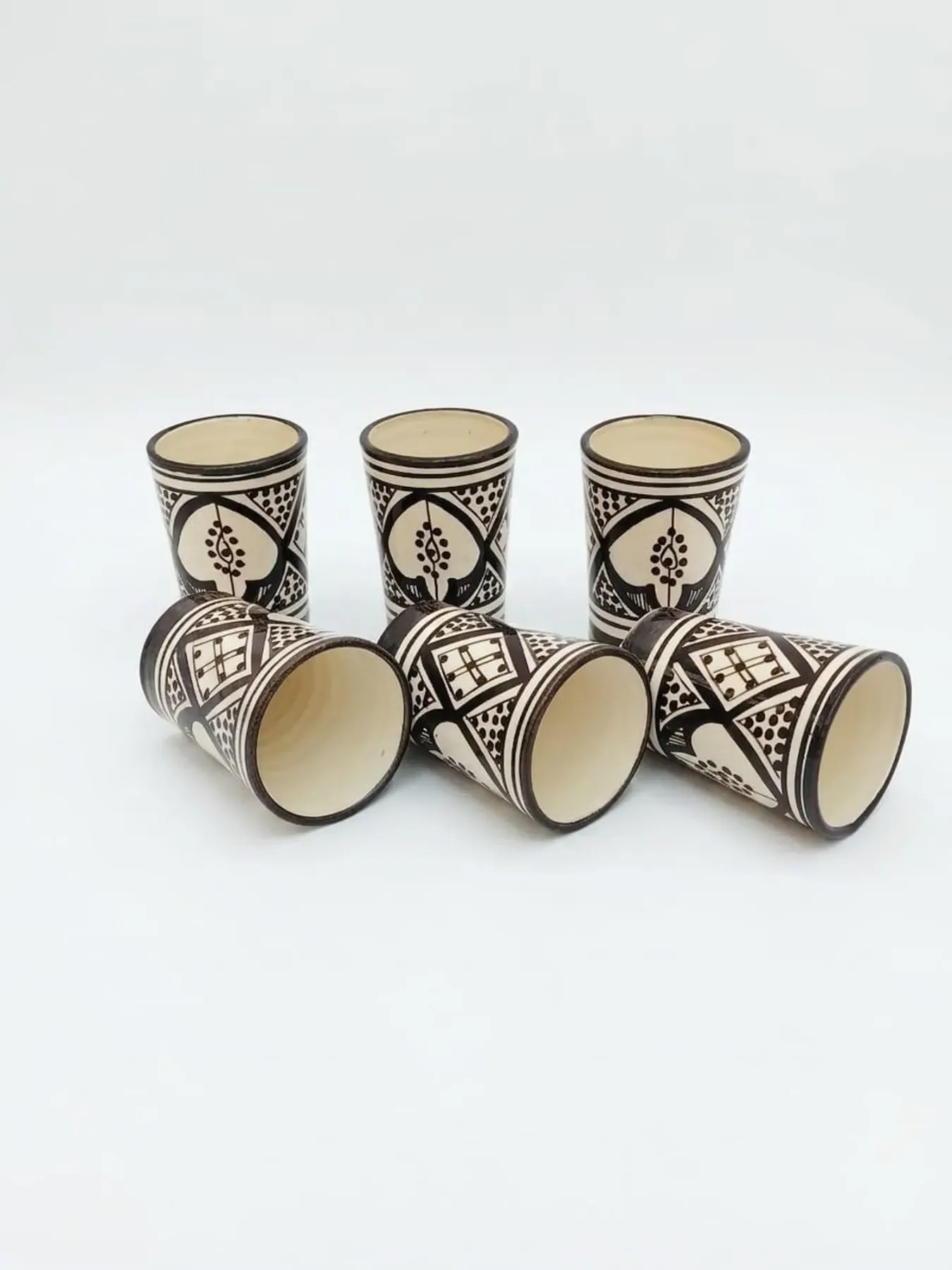 Hand-Painted Moroccan Pitcher & Cups Set from Safi, 2L — view 5
