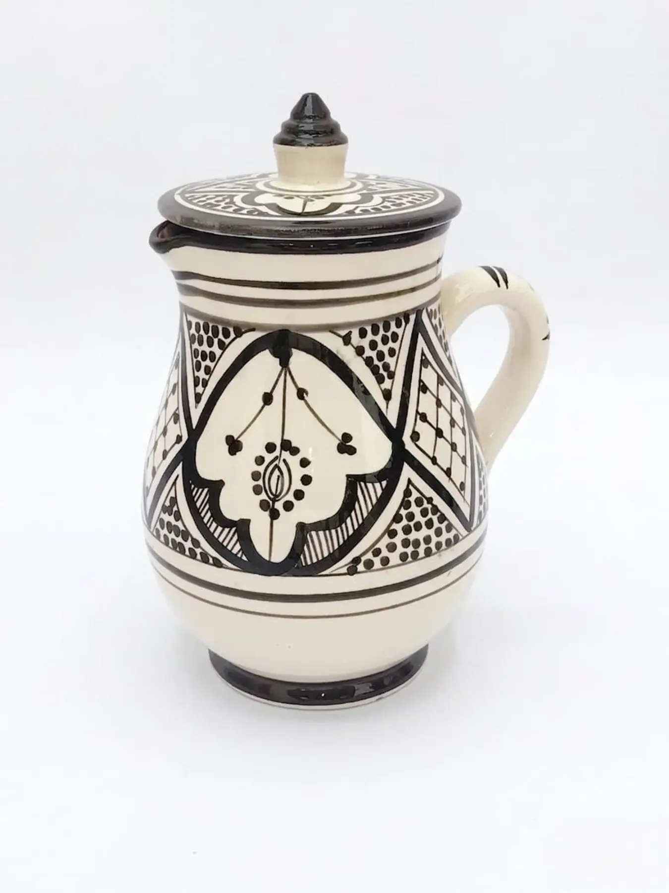 Hand-Painted Moroccan Pitcher & Cups Set from Safi, 2L — view 6