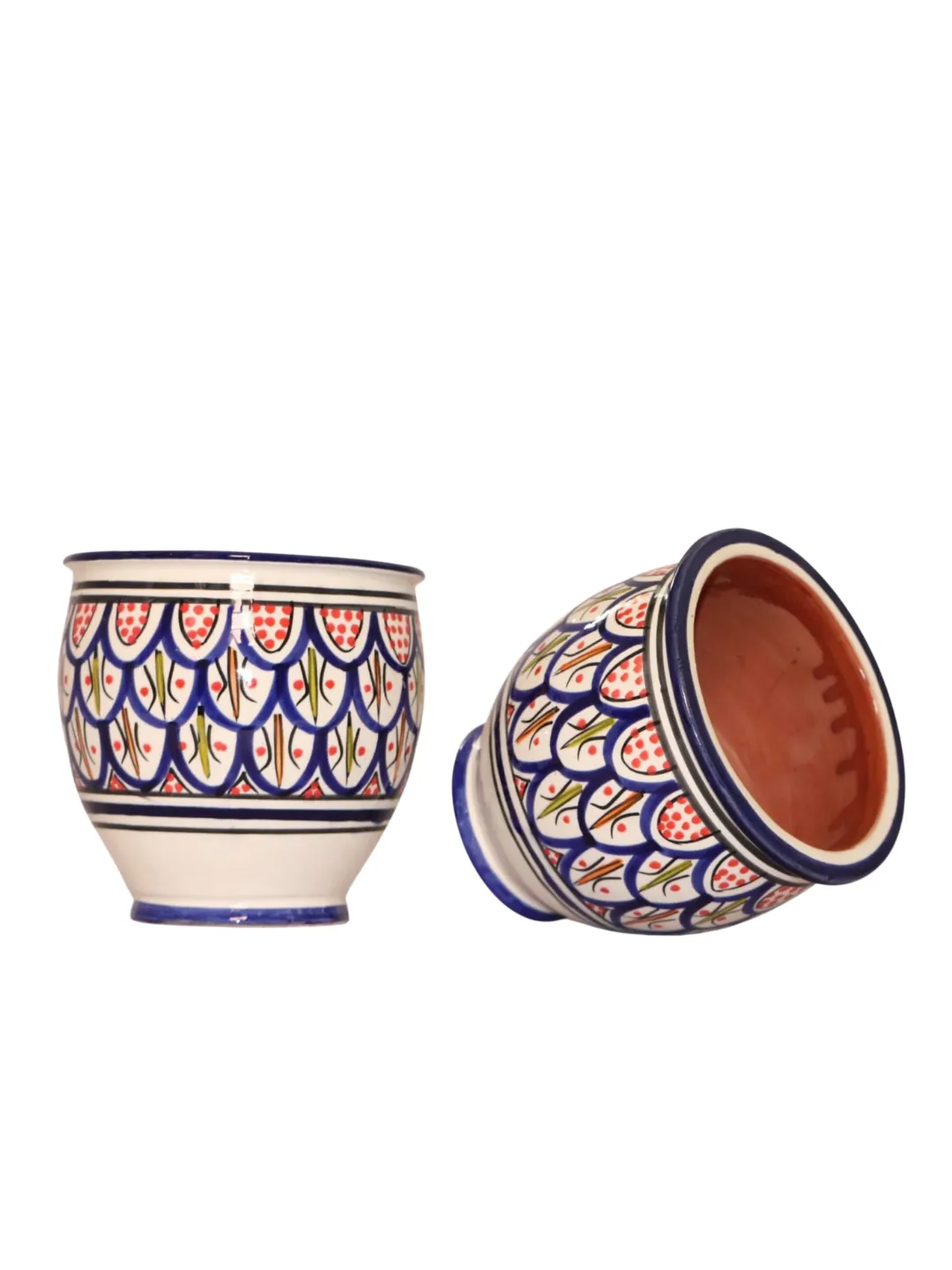 Hand-Painted Safi Ceramic Planter, 21cm, Choose Color