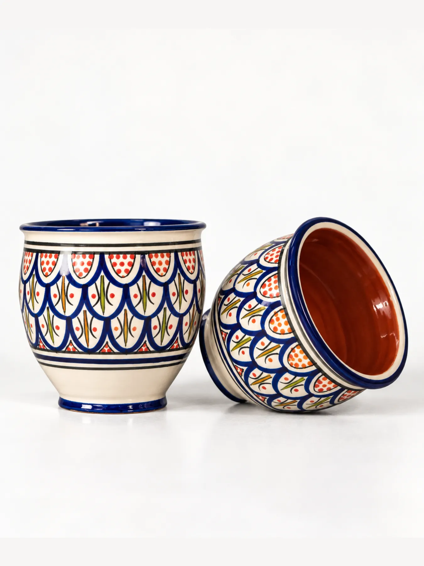 Hand-Painted Safi Ceramic Planter, 21cm, Choose Color