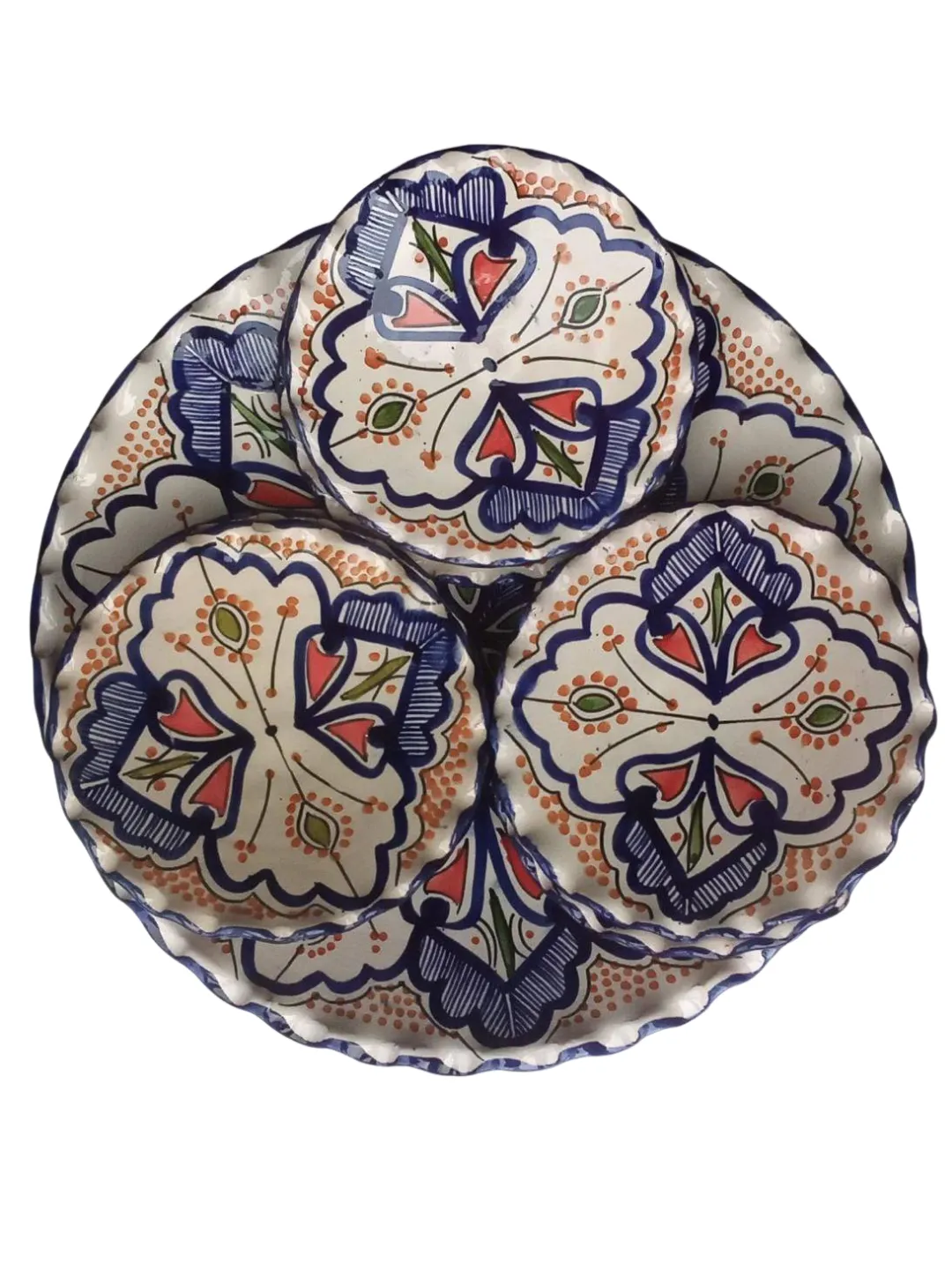 Hand-Painted Safi Ceramic Set — Platter + 6 Plates