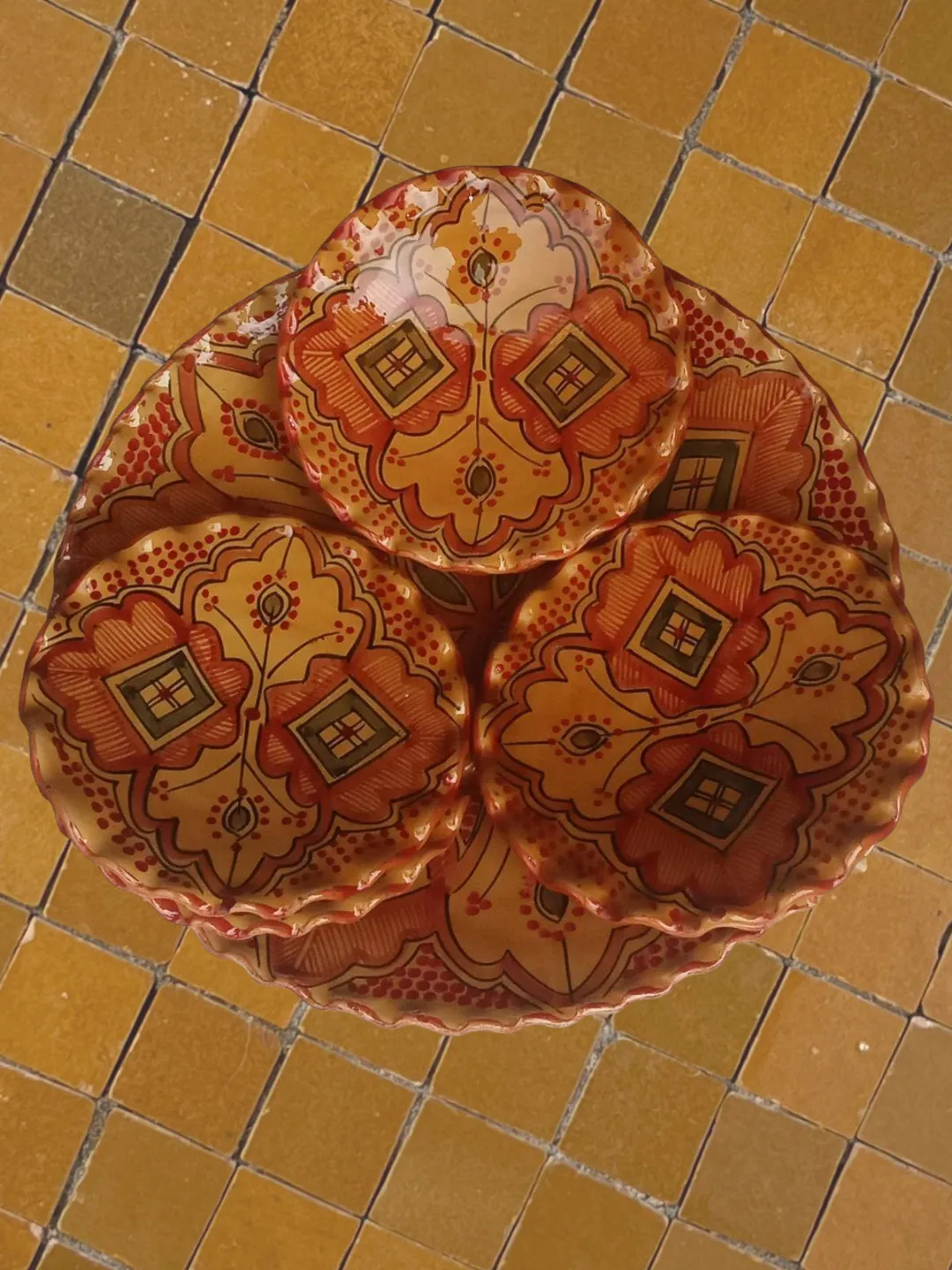 Hand-Painted Safi Ceramic Set — Platter + 6 Plates — view 11