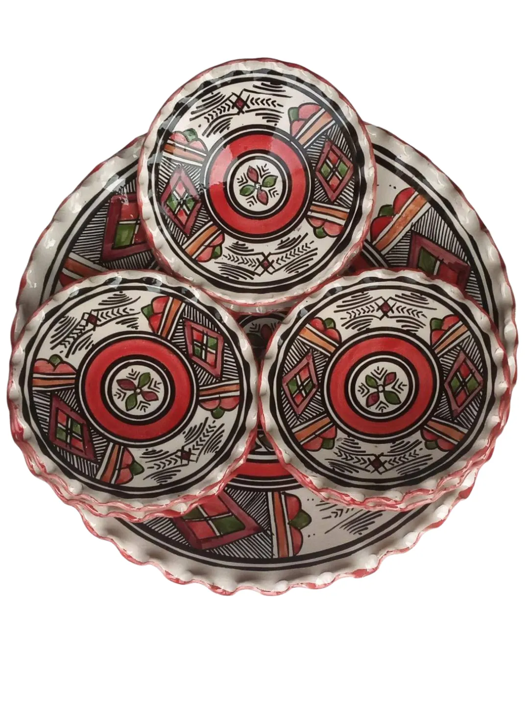 Hand-Painted Safi Ceramic Set — Platter + 6 Plates — view 6