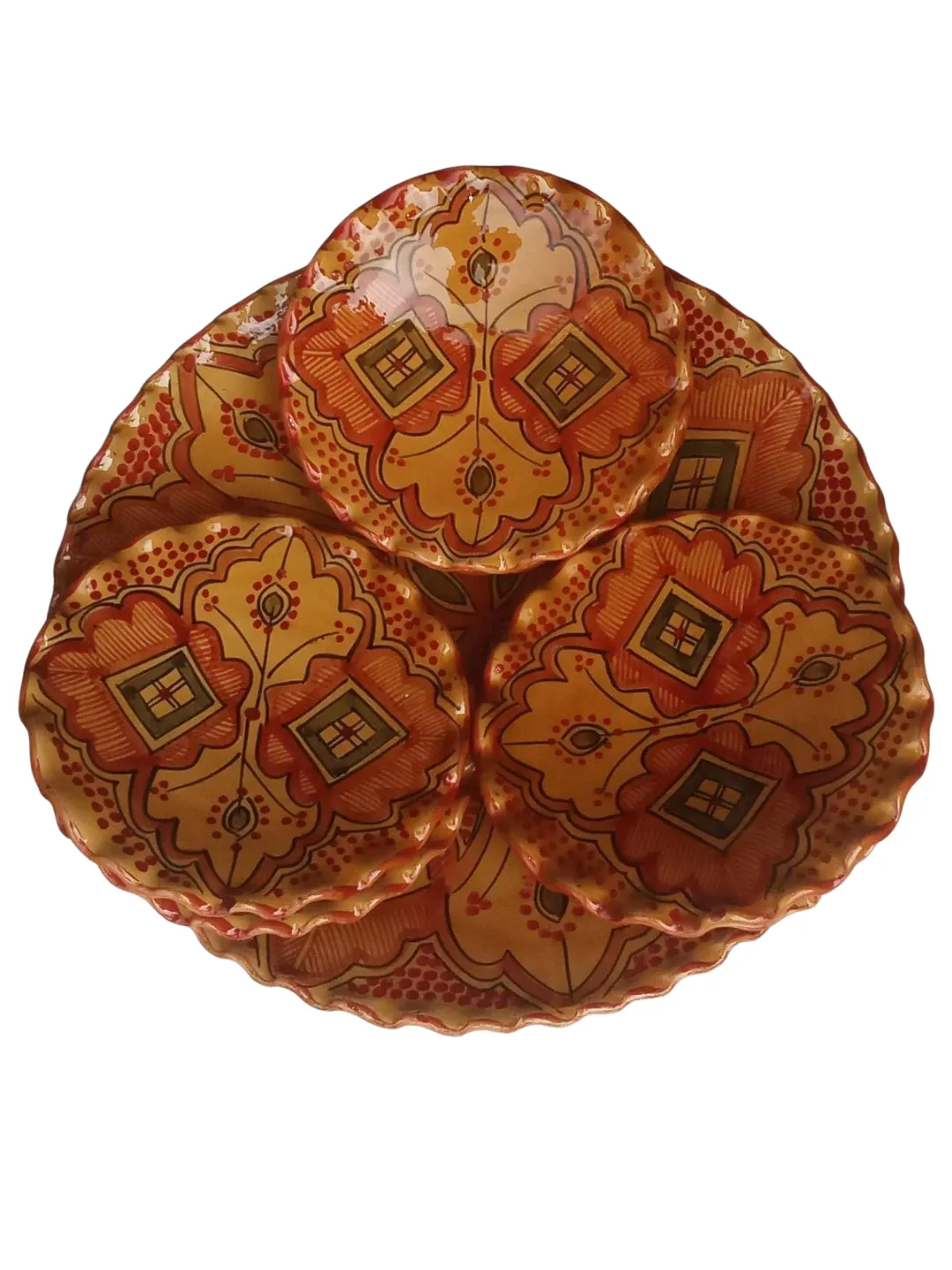 Hand-Painted Safi Ceramic Set — Platter + 6 Plates — view 10