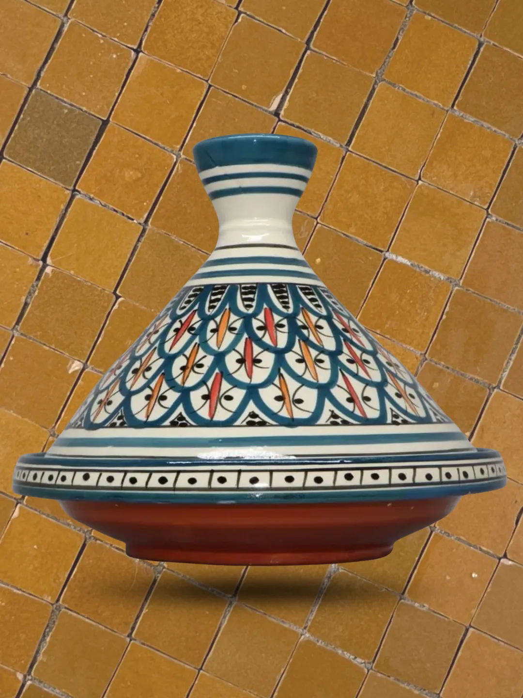 Hand-Painted Safi Ceramic Tagine — 21cm Serving Dish — view 2