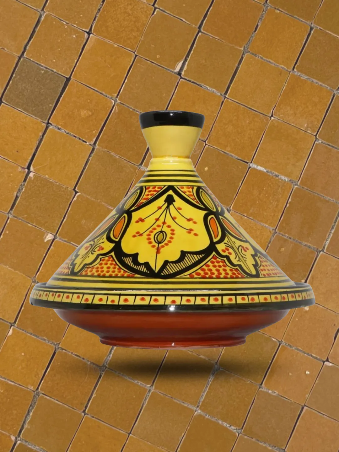 Hand-Painted Safi Ceramic Tagine — 21cm Serving Dish — view 5