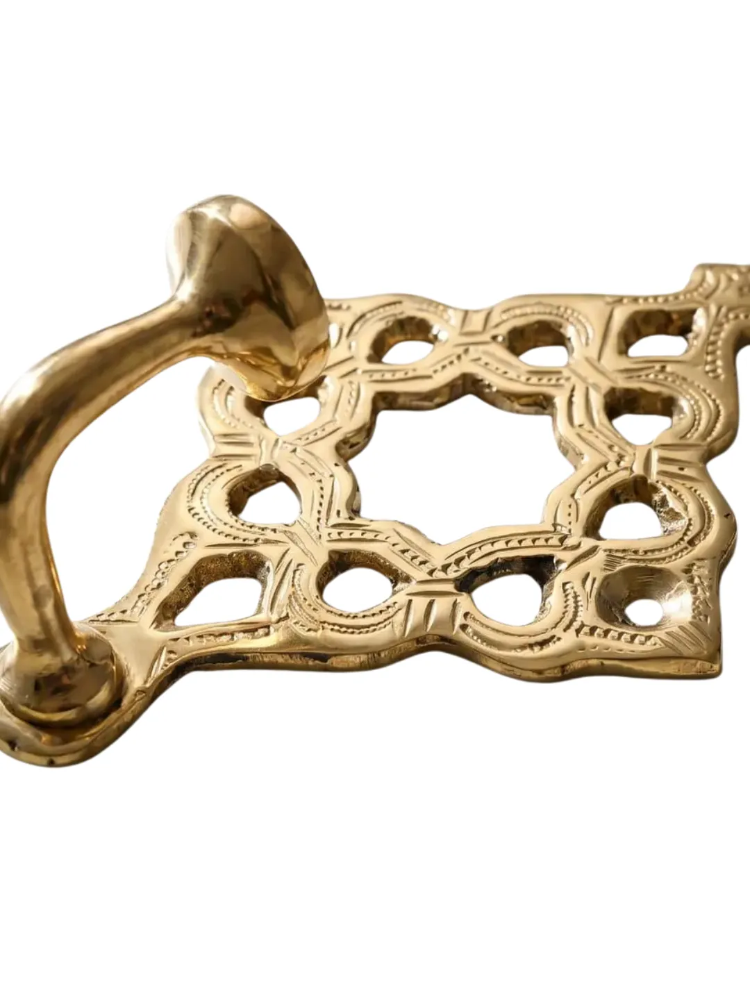 Hand-Pierced Brass Wall Hooks from Fès — Set of 2 — view 5