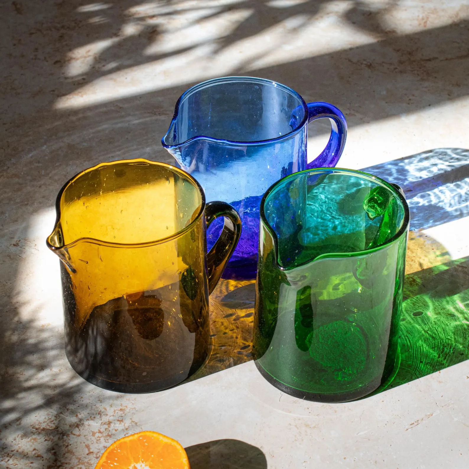 Fès Beldi Glass Pitcher with Copper Accents — view 7