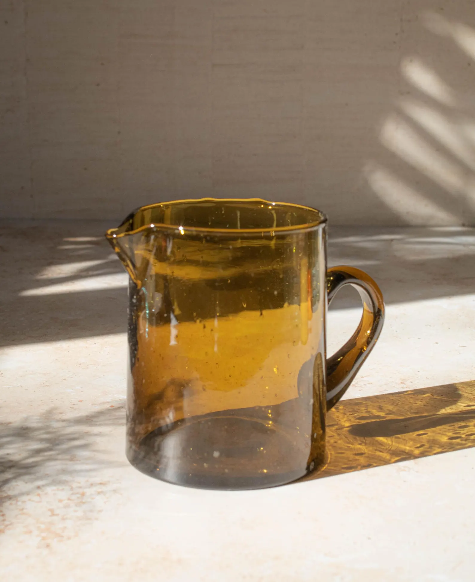 Fès Beldi Glass Pitcher with Copper Accents — view 3
