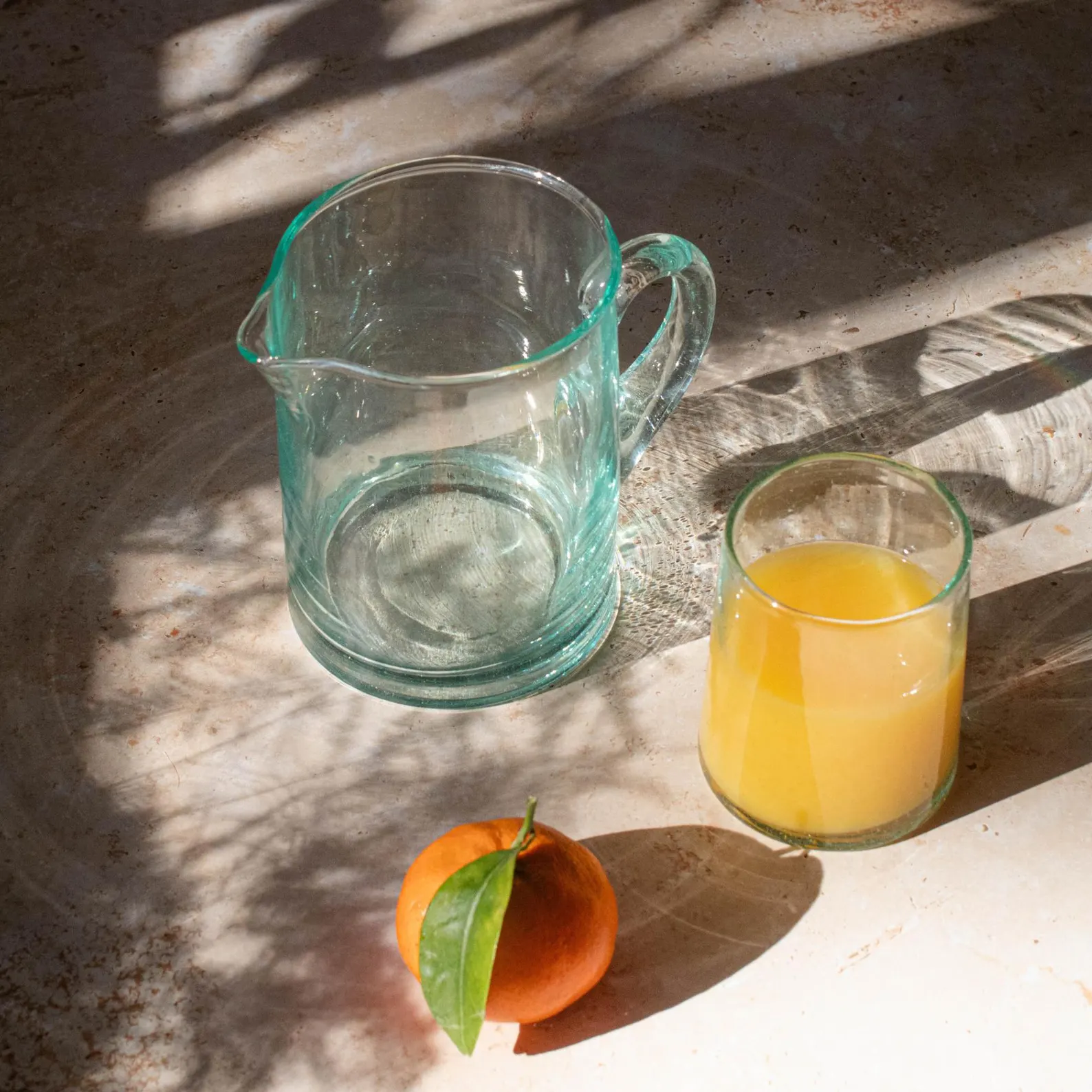 Fès Beldi Glass Pitcher with Copper Accents — view 5