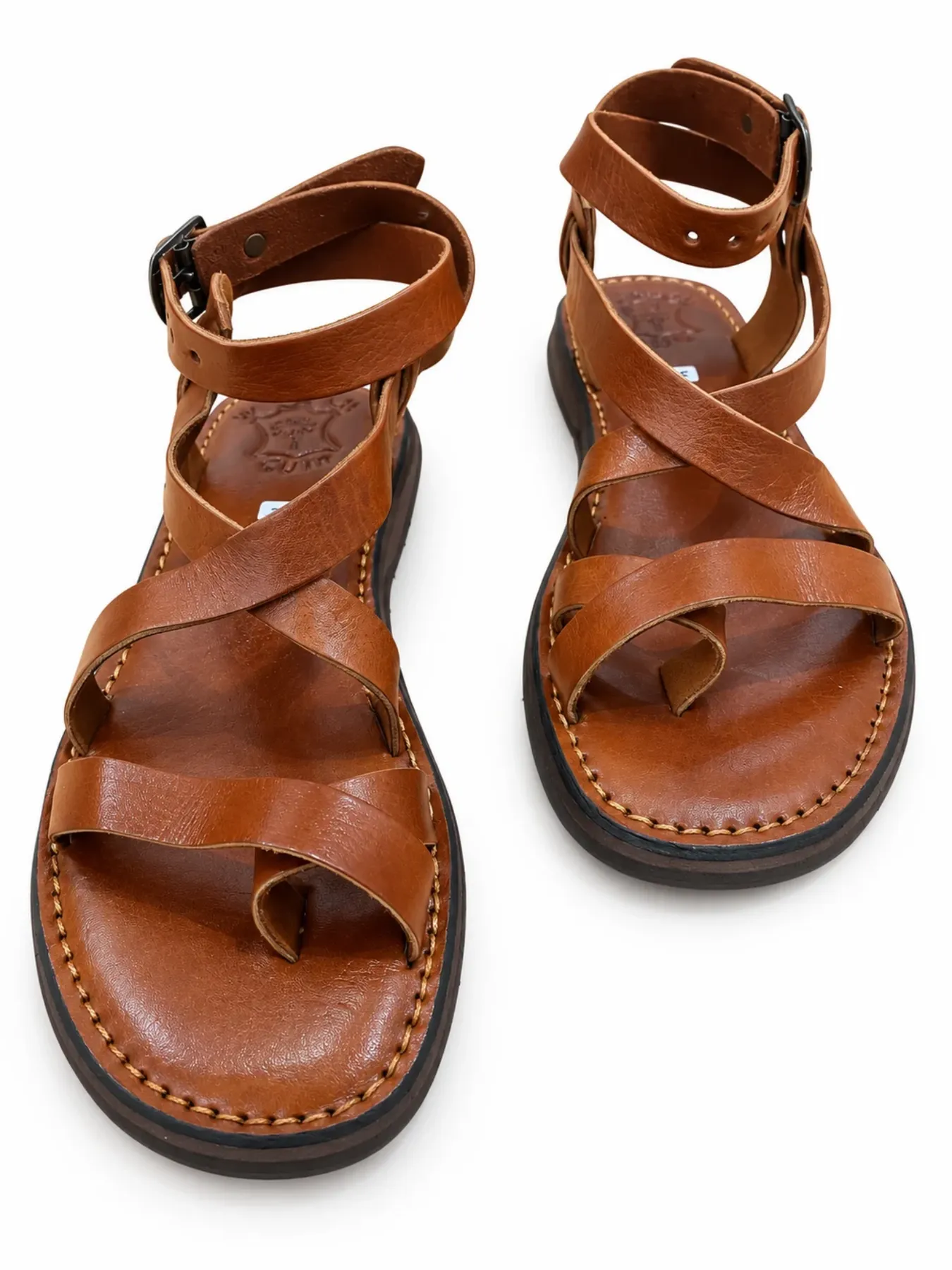 Handcrafted Moroccan Leather Sandals, Strappy Leather Sandals from Fes