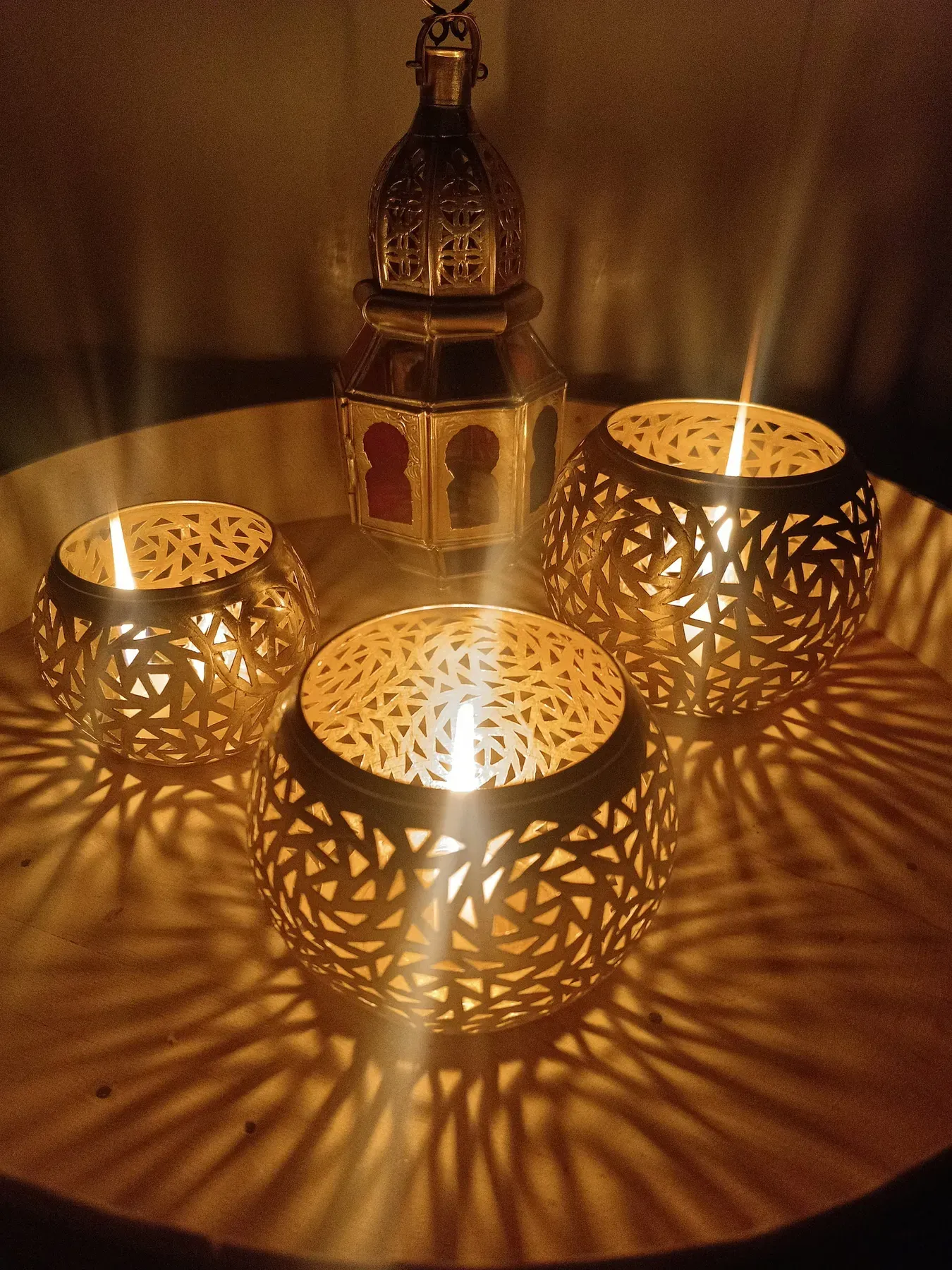 Hand-Engraved Brass Tealight Holders from Fès — view 5