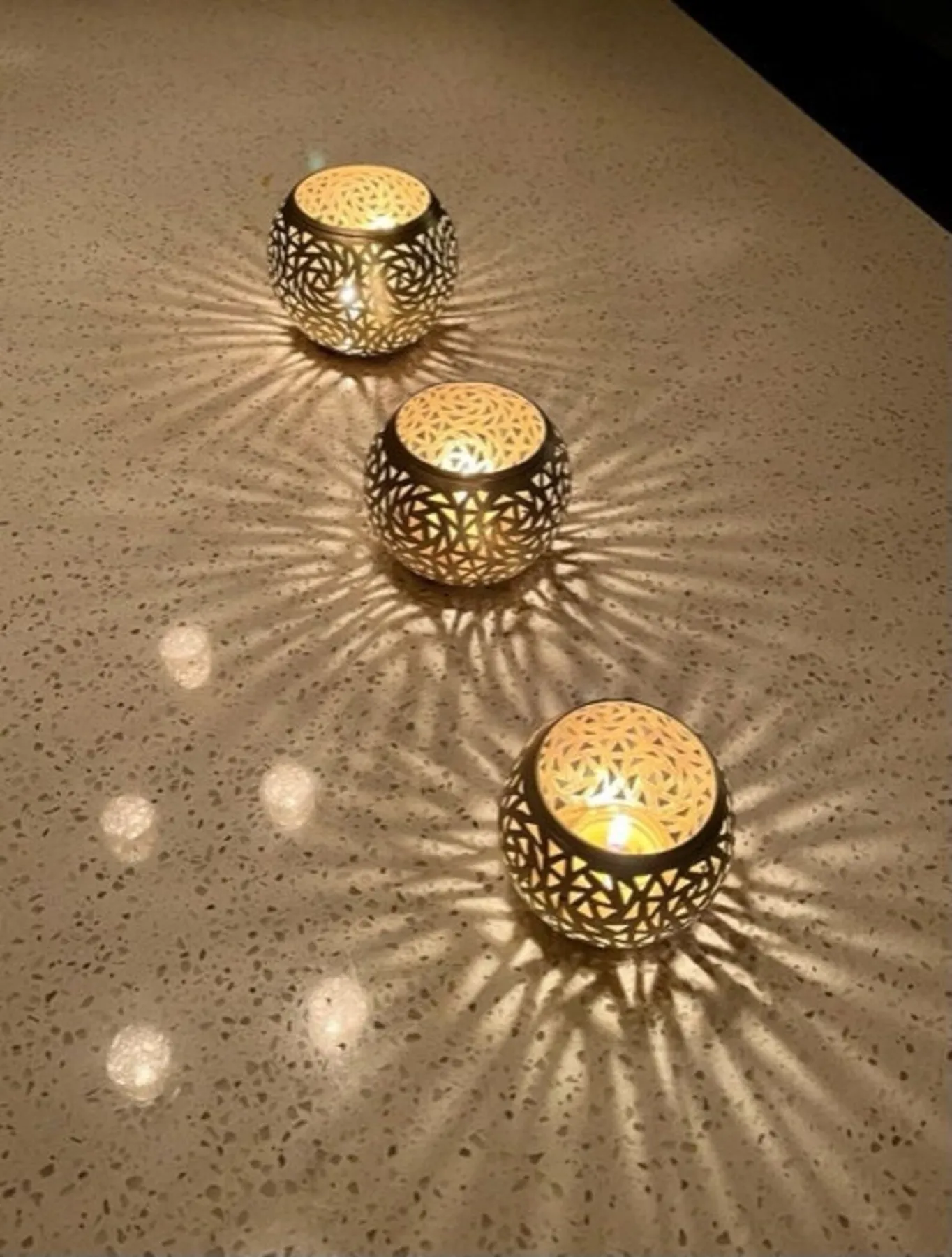 Hand-Engraved Brass Tealight Holders from Fès — view 6